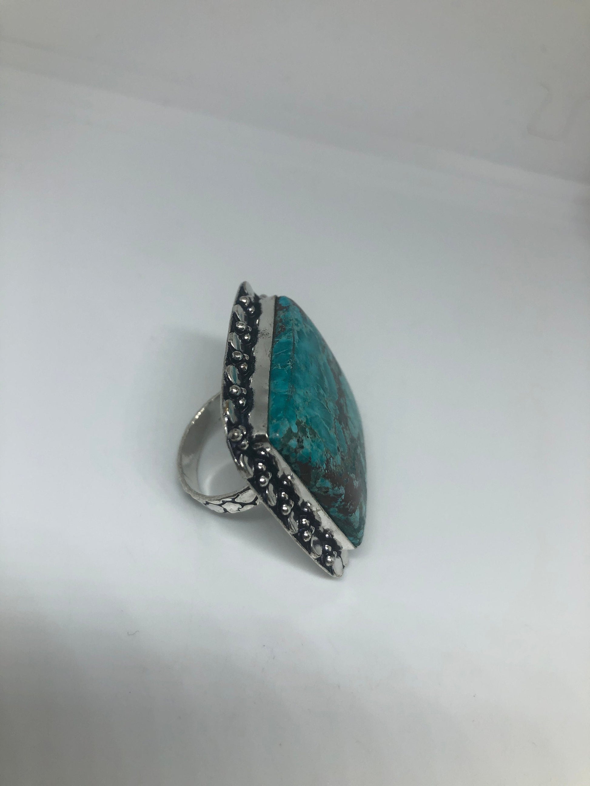 Vintage Blue Genuine Tibetan Turquoise Ring Size 10