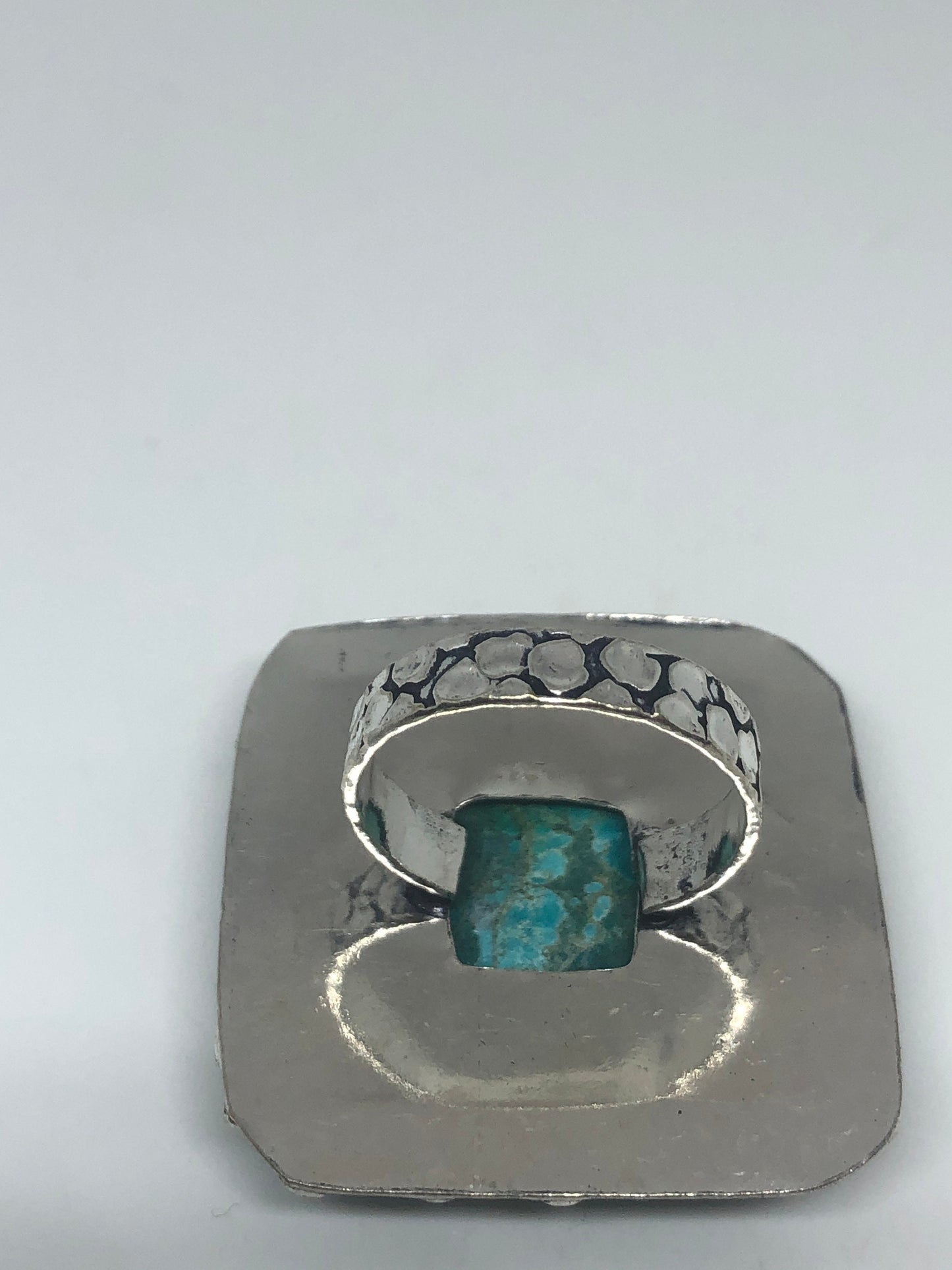 Vintage Blue Genuine Tibetan Turquoise Ring Size 10