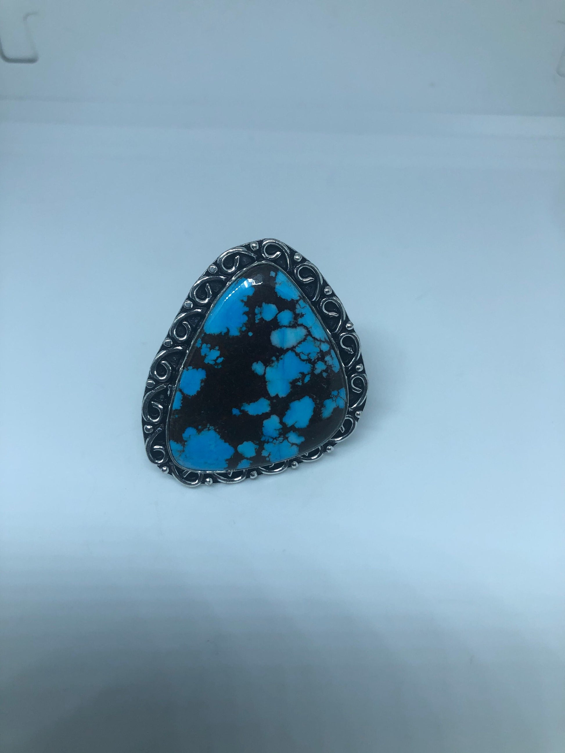 Vintage Blue Genuine Tibetan Turquoise Ring Size 10