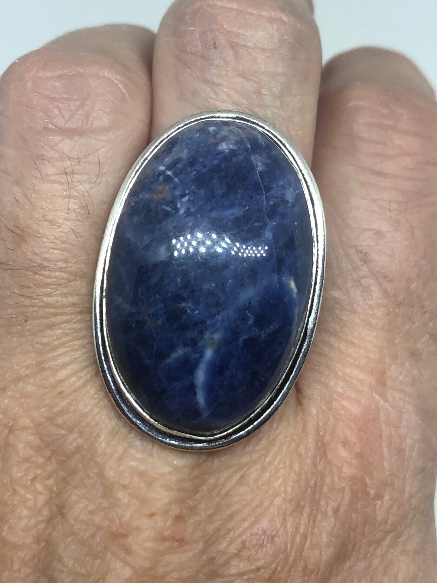 Vintage Blue Genuine Lapis Lazuli Ring Size 9