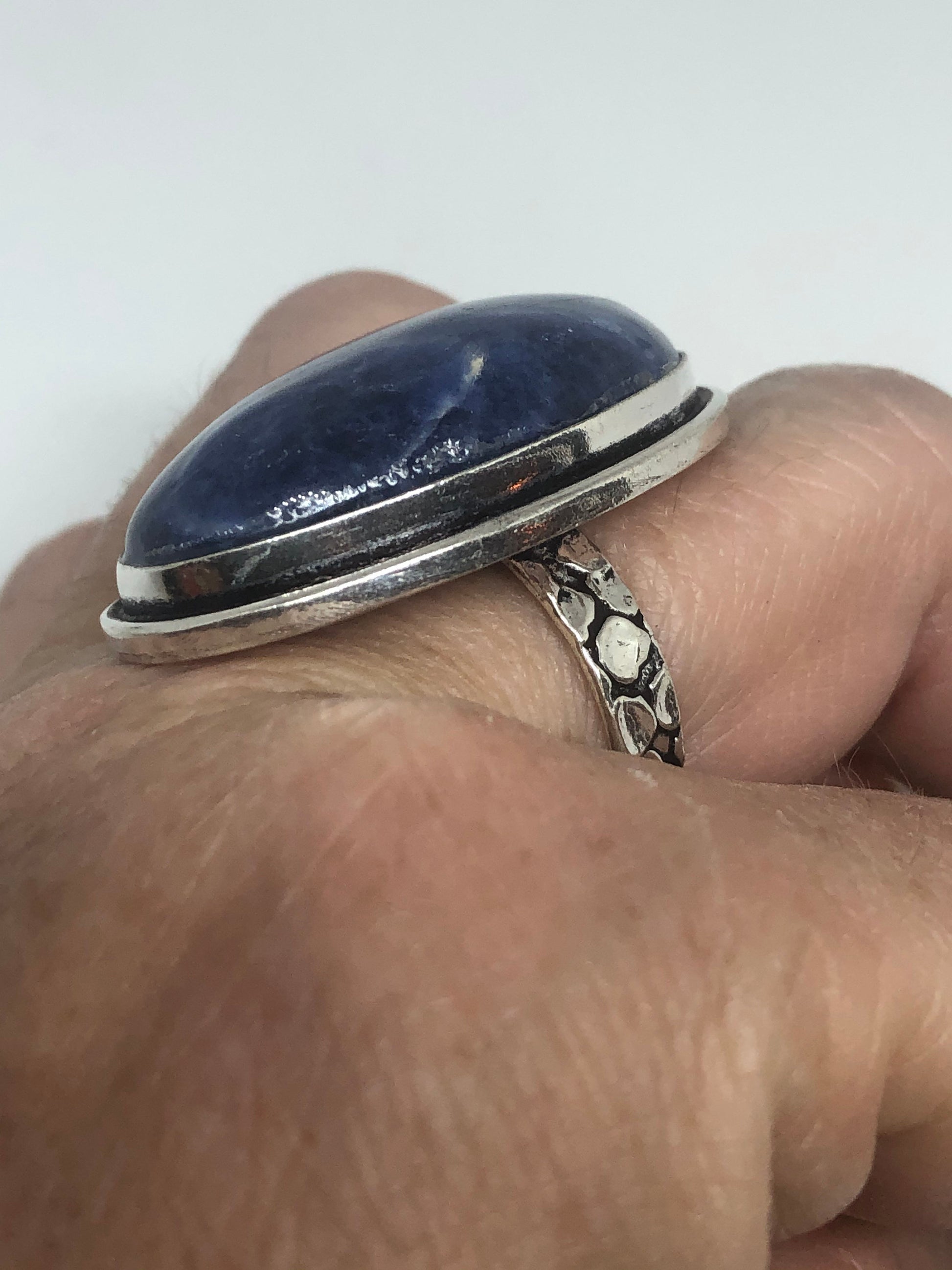 Vintage Blue Genuine Lapis Lazuli Ring Size 9