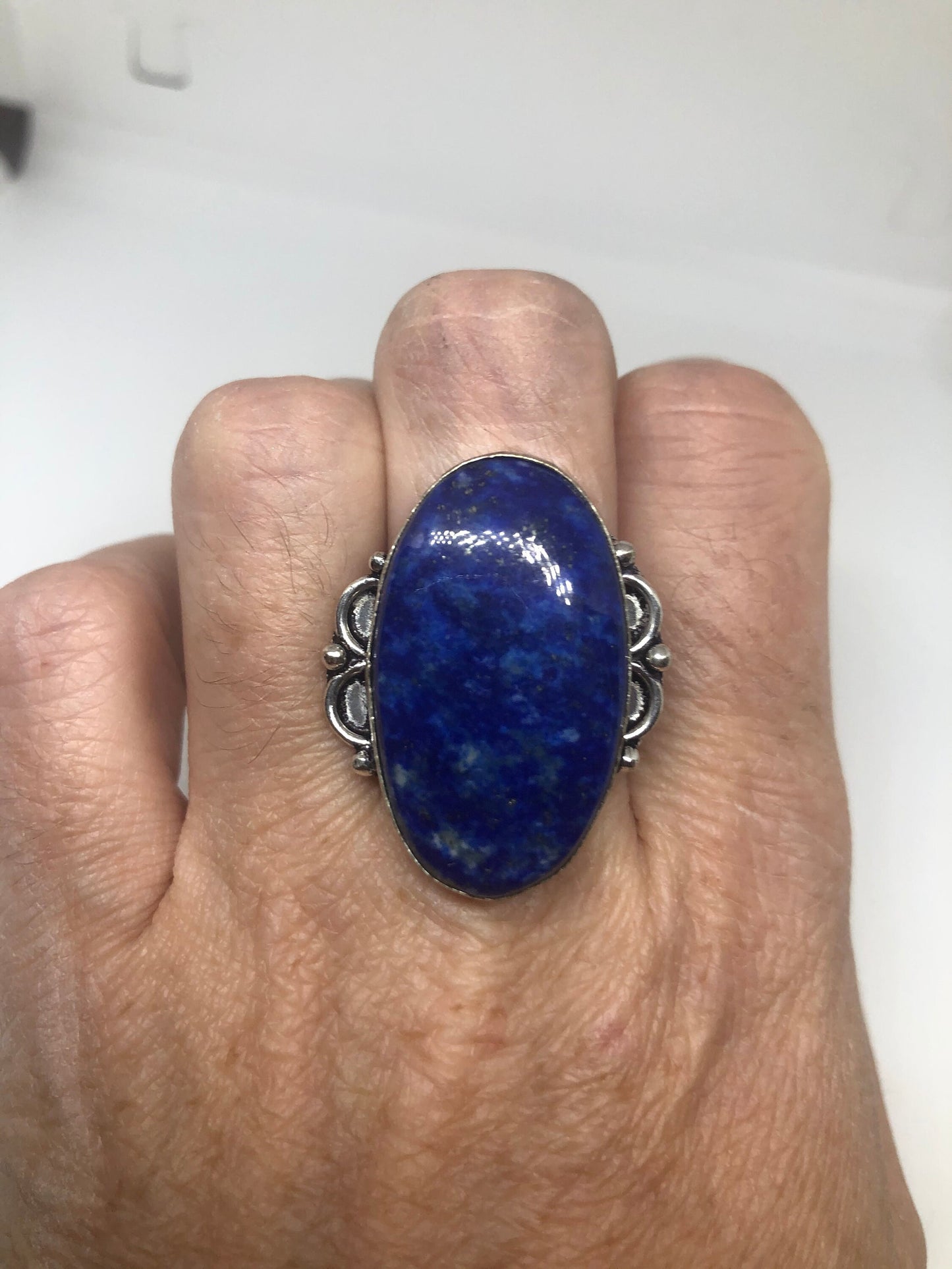 Vintage Blue Genuine Lapis Lazuli Ring Size 8