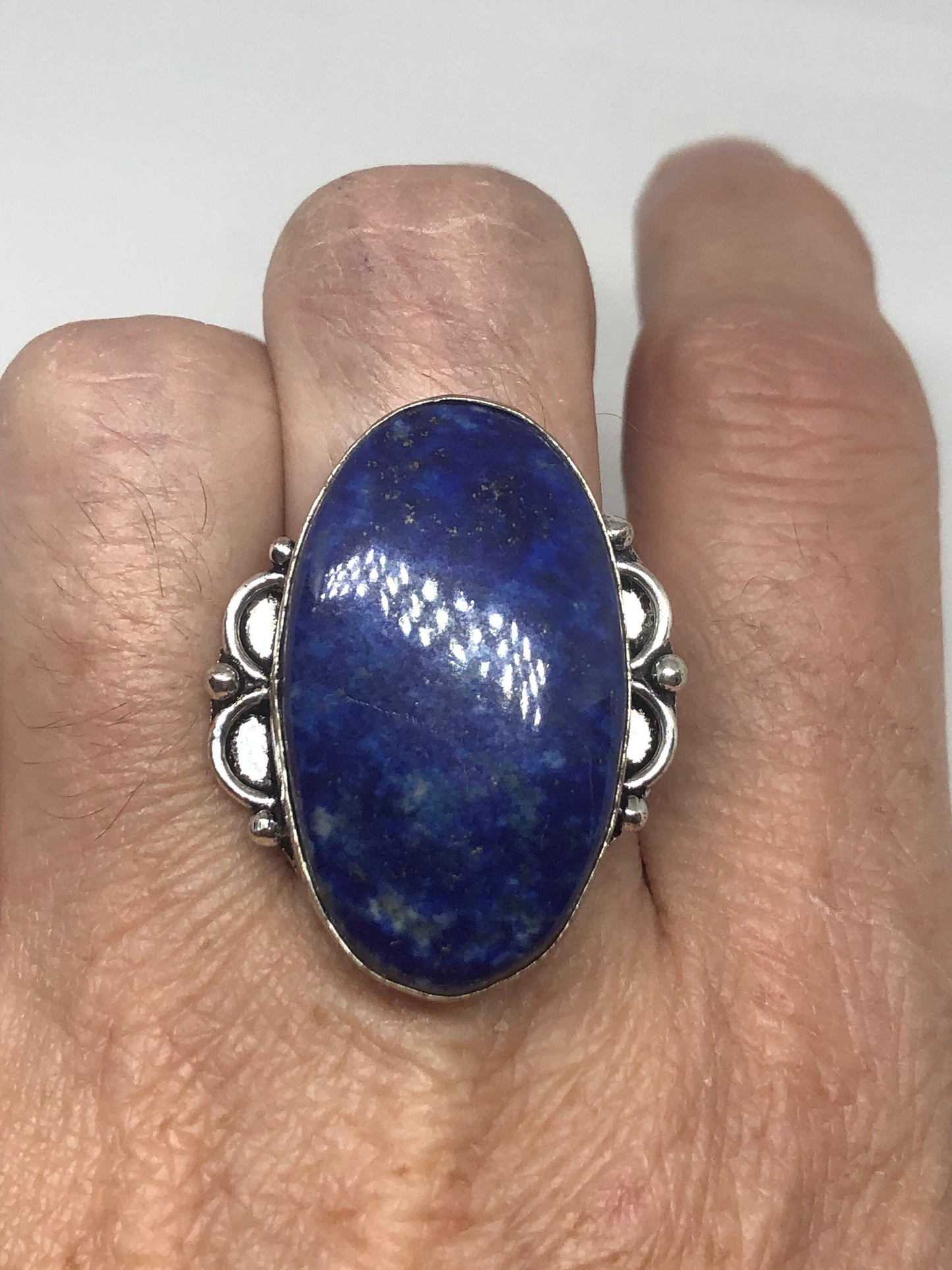 Vintage Blue Genuine Lapis Lazuli Ring Size 8