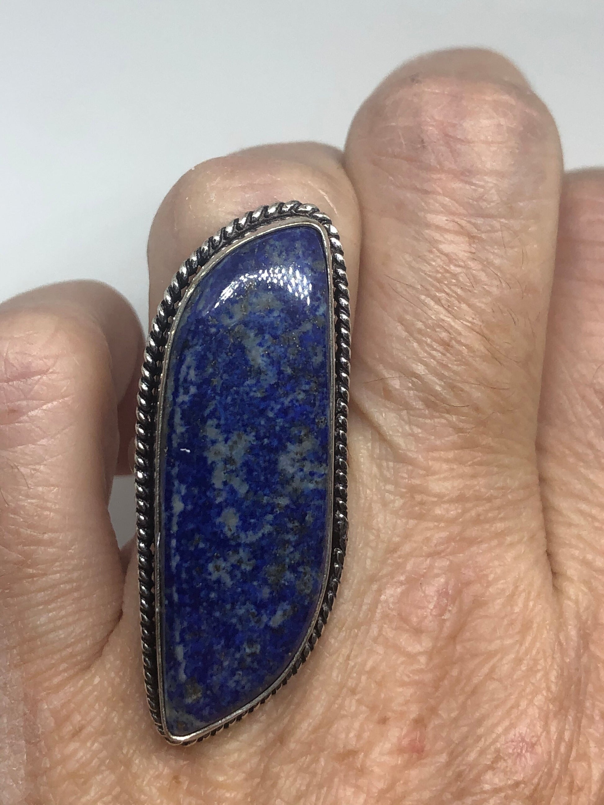 Vintage Blue Genuine Lapis Lazuli Ring Size 7