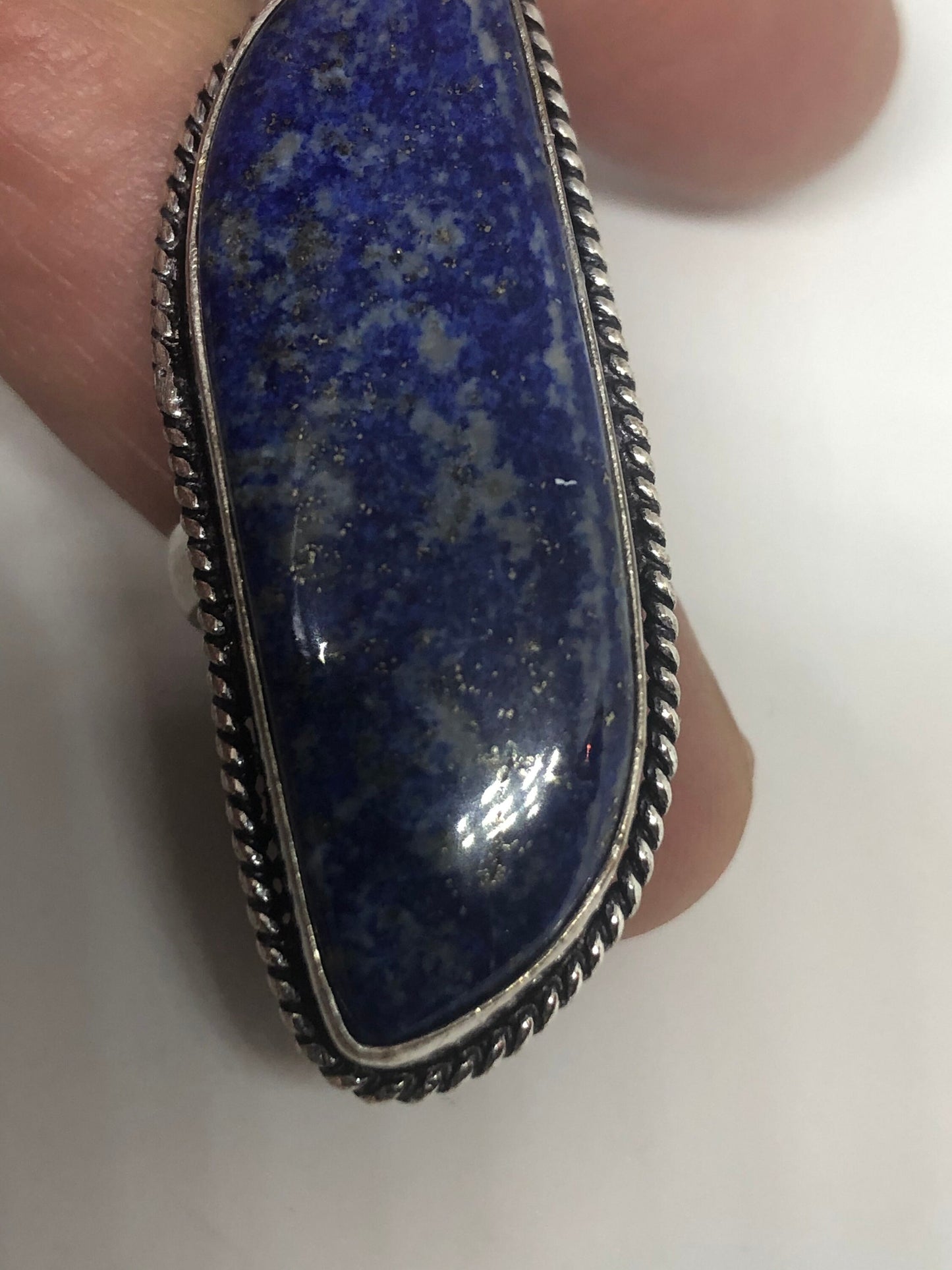 Vintage Blue Genuine Lapis Lazuli Ring Size 7