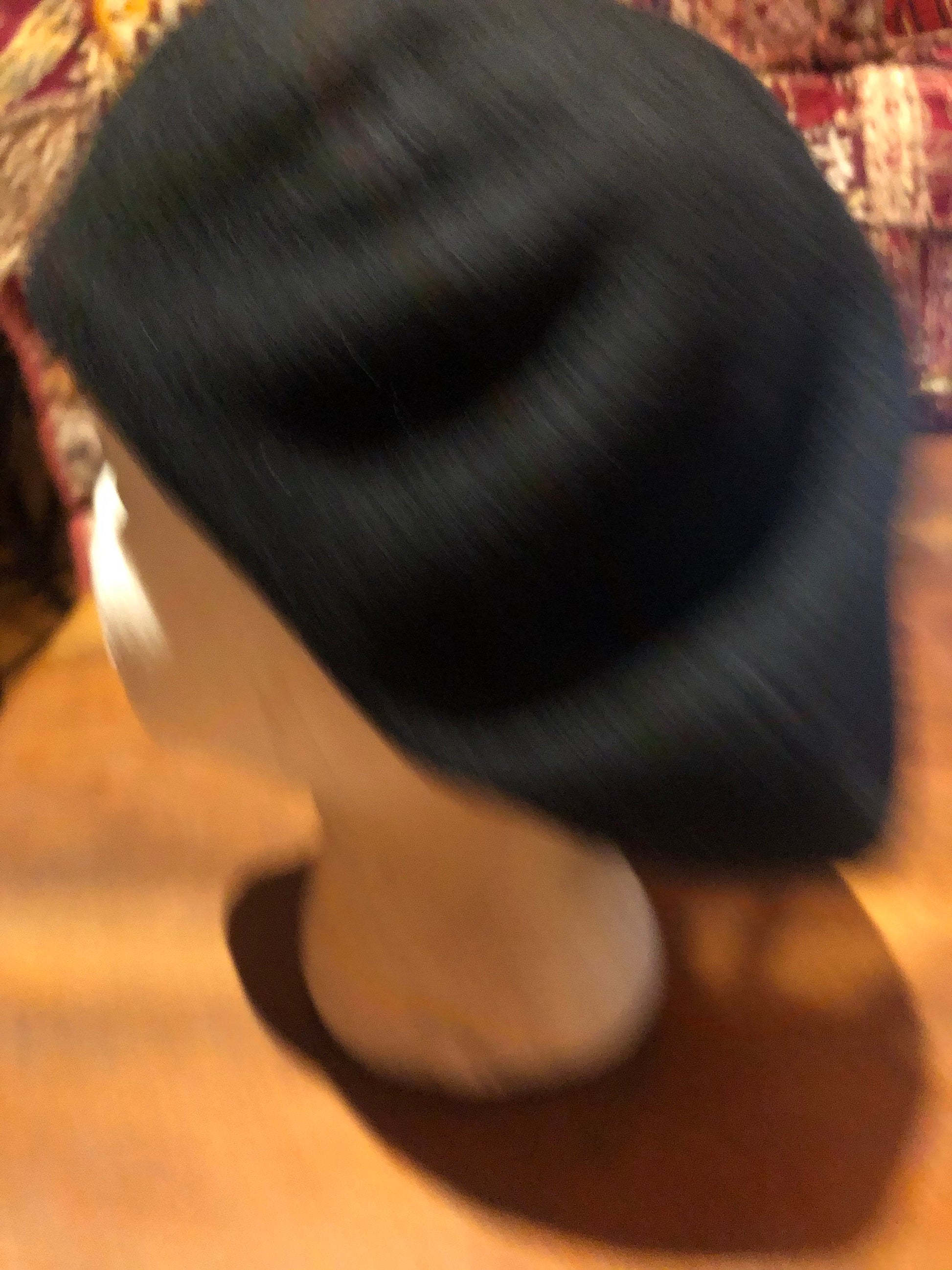 Vintage Black Wool Felt 11 in Beret Hat