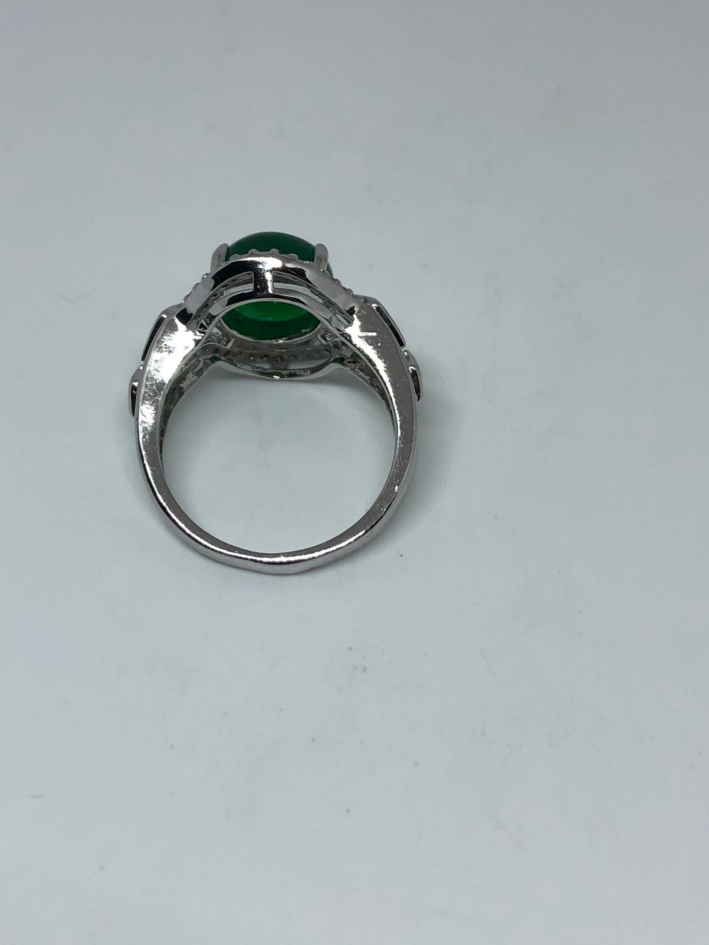 Vintage Lucky Green Nephrite Jade Ring