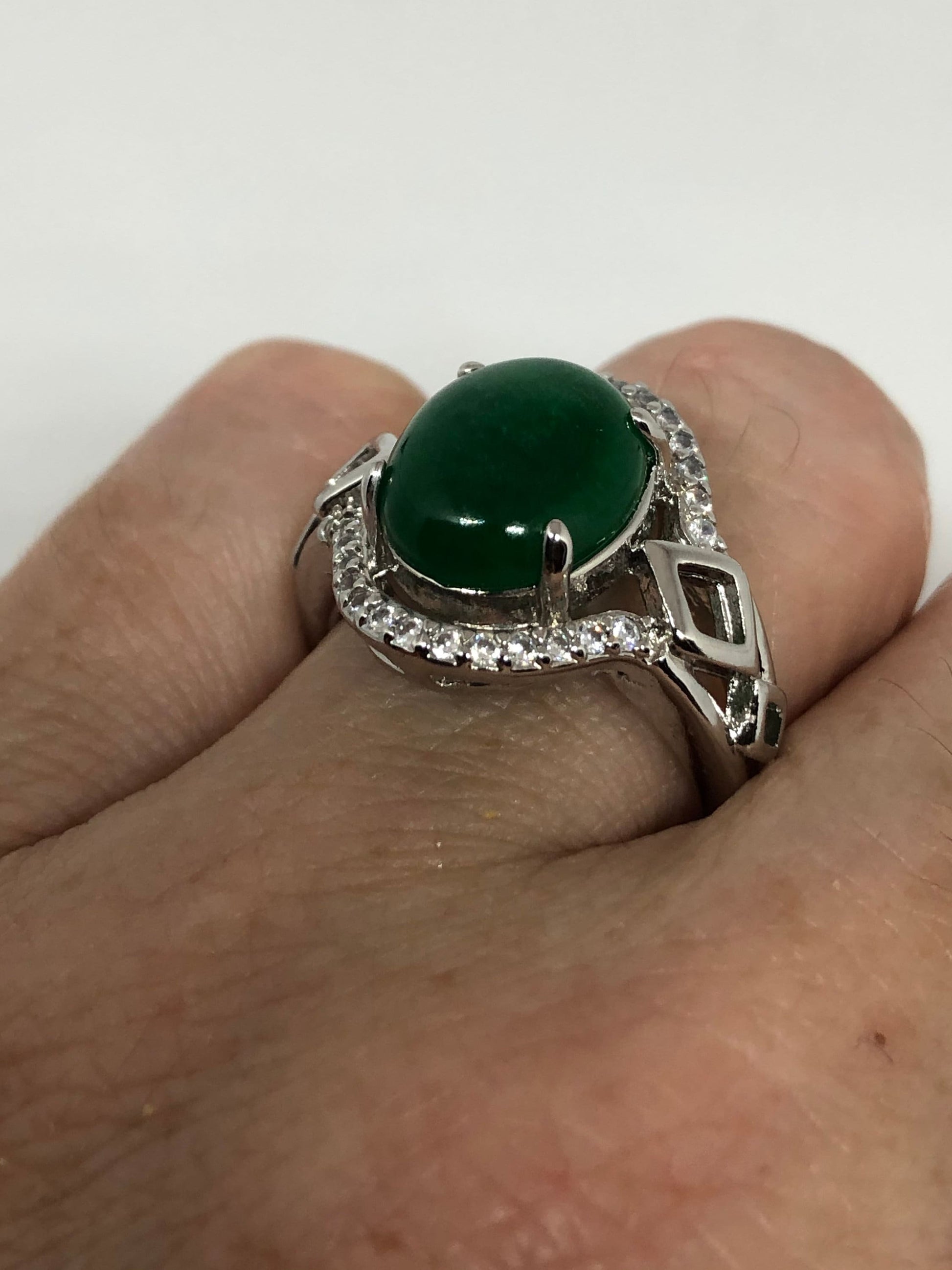 Vintage Lucky Green Nephrite Jade Ring