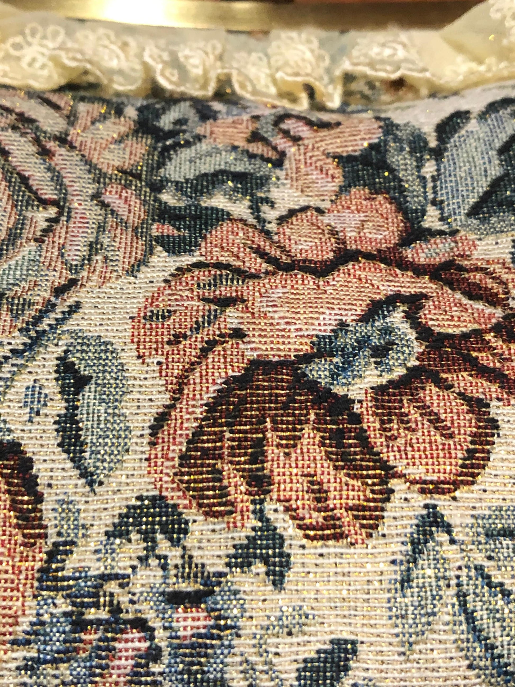 Vintage Brocade Lace patchwork Hand Bag purse