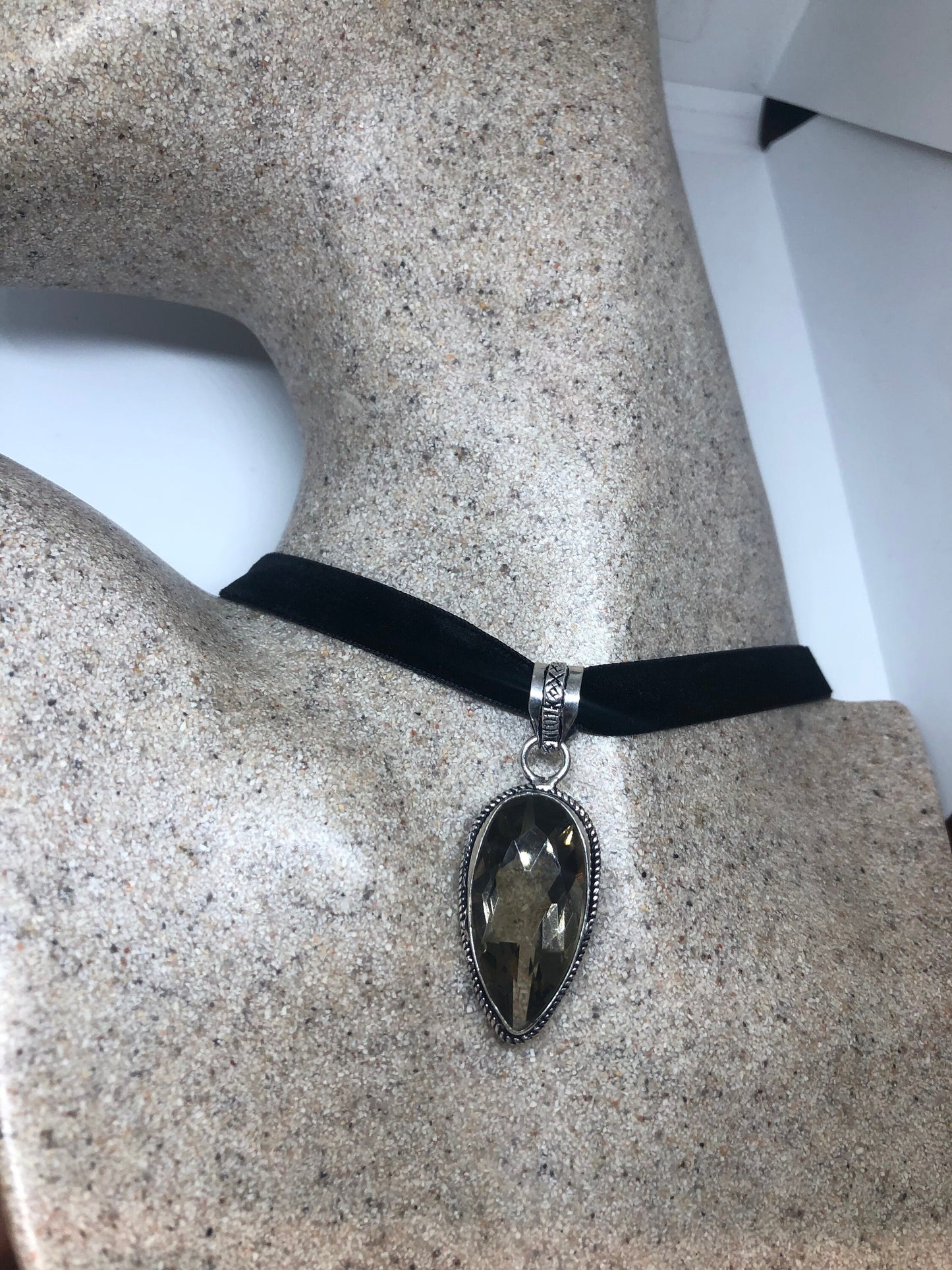 Vintage Smoky Topaz Necklace Choker