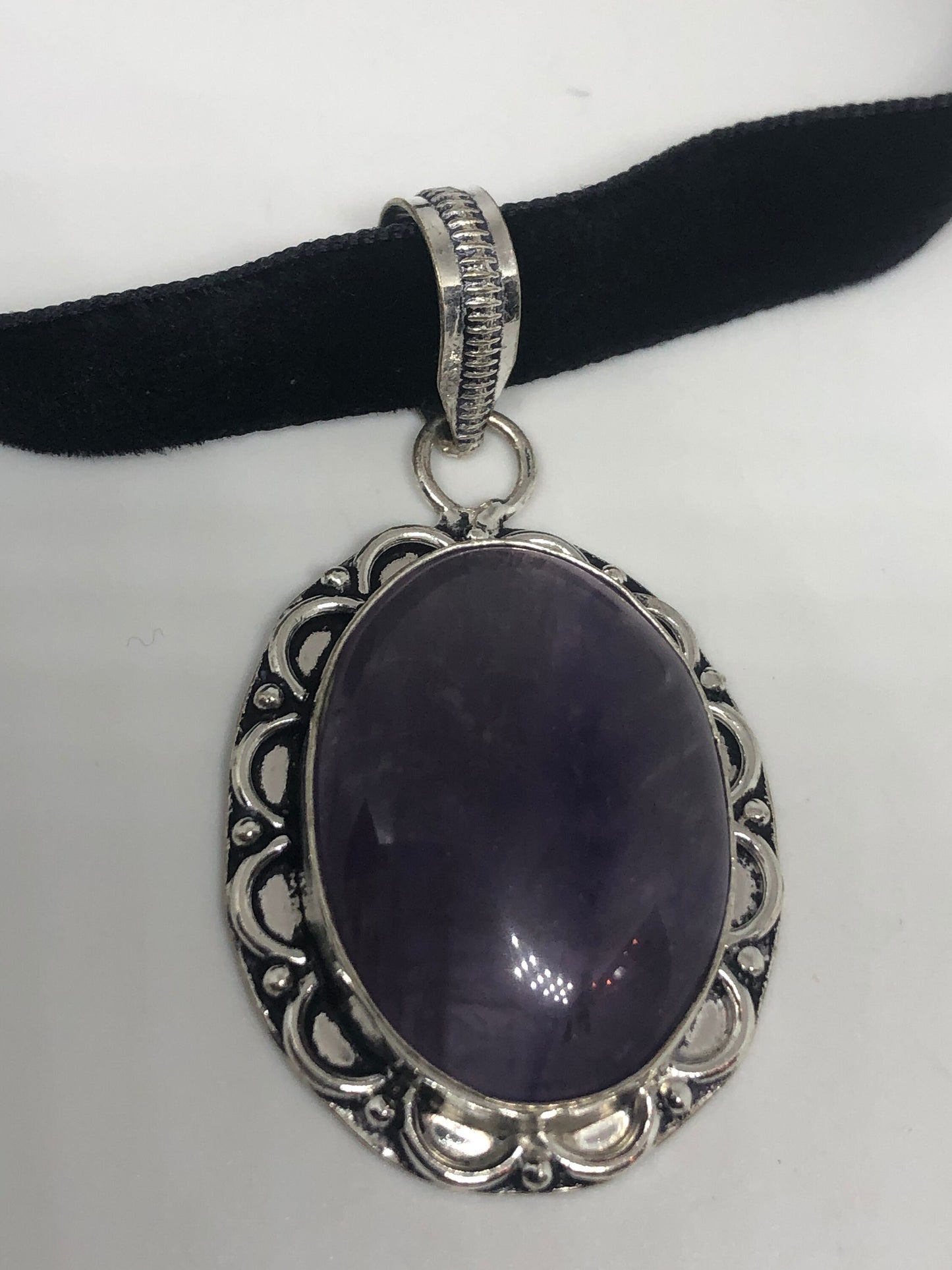 Vintage Purple Amethyst Choker Necklace