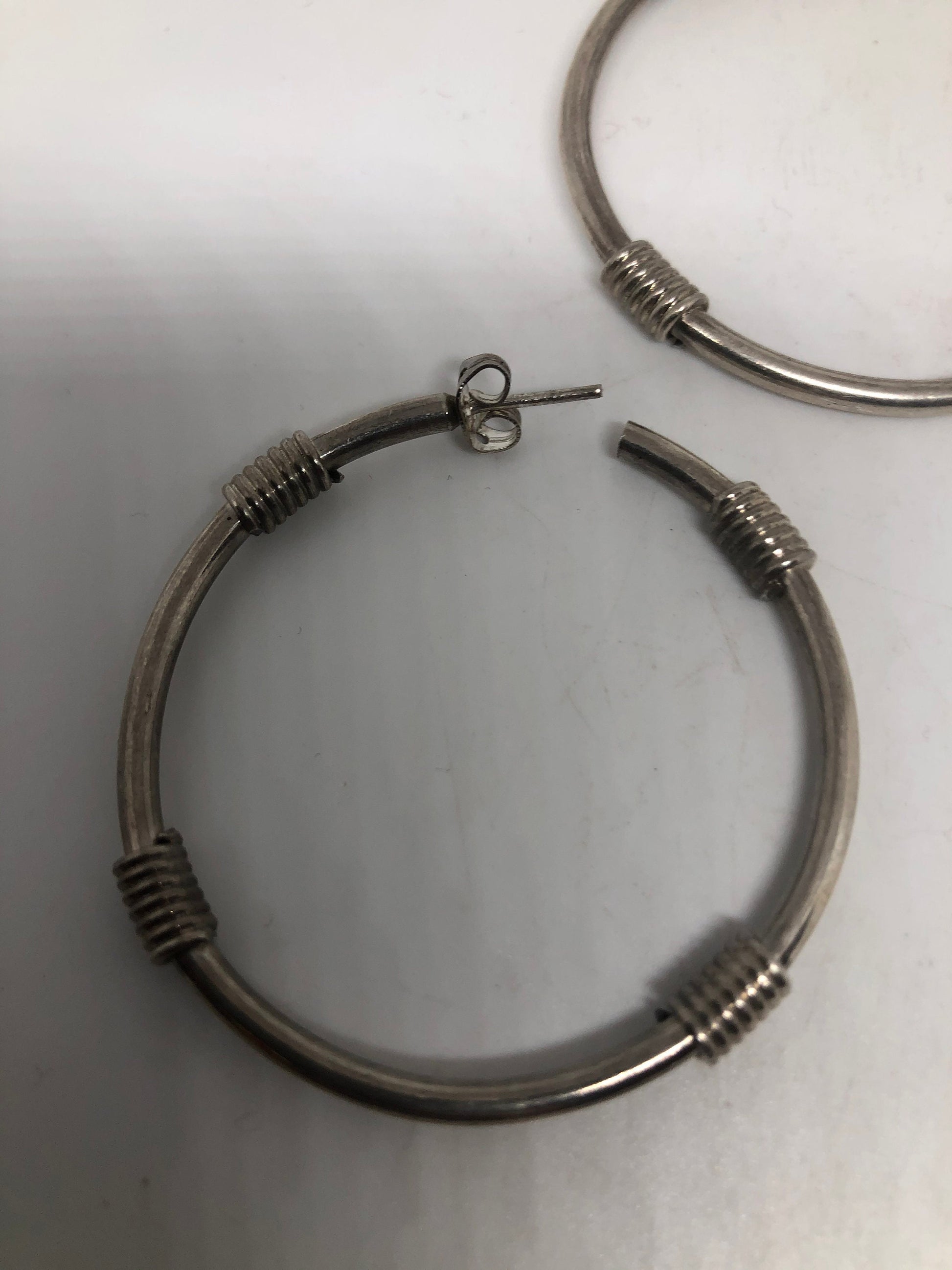 Vintage Sterling Silver Hoop Earrings