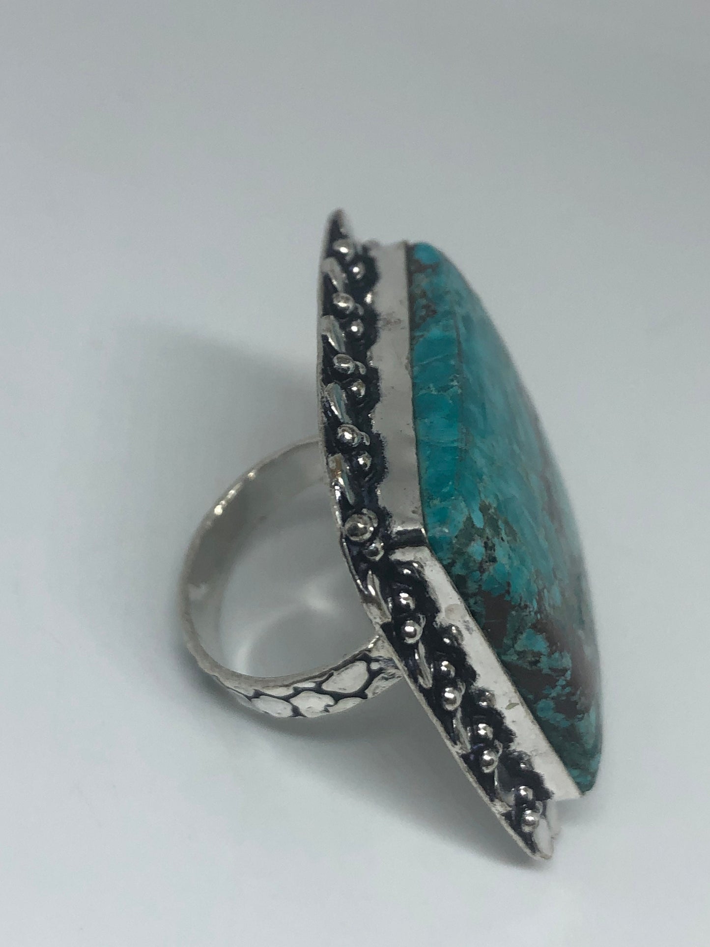 Vintage Blue Genuine Tibetan Turquoise Ring Size 10