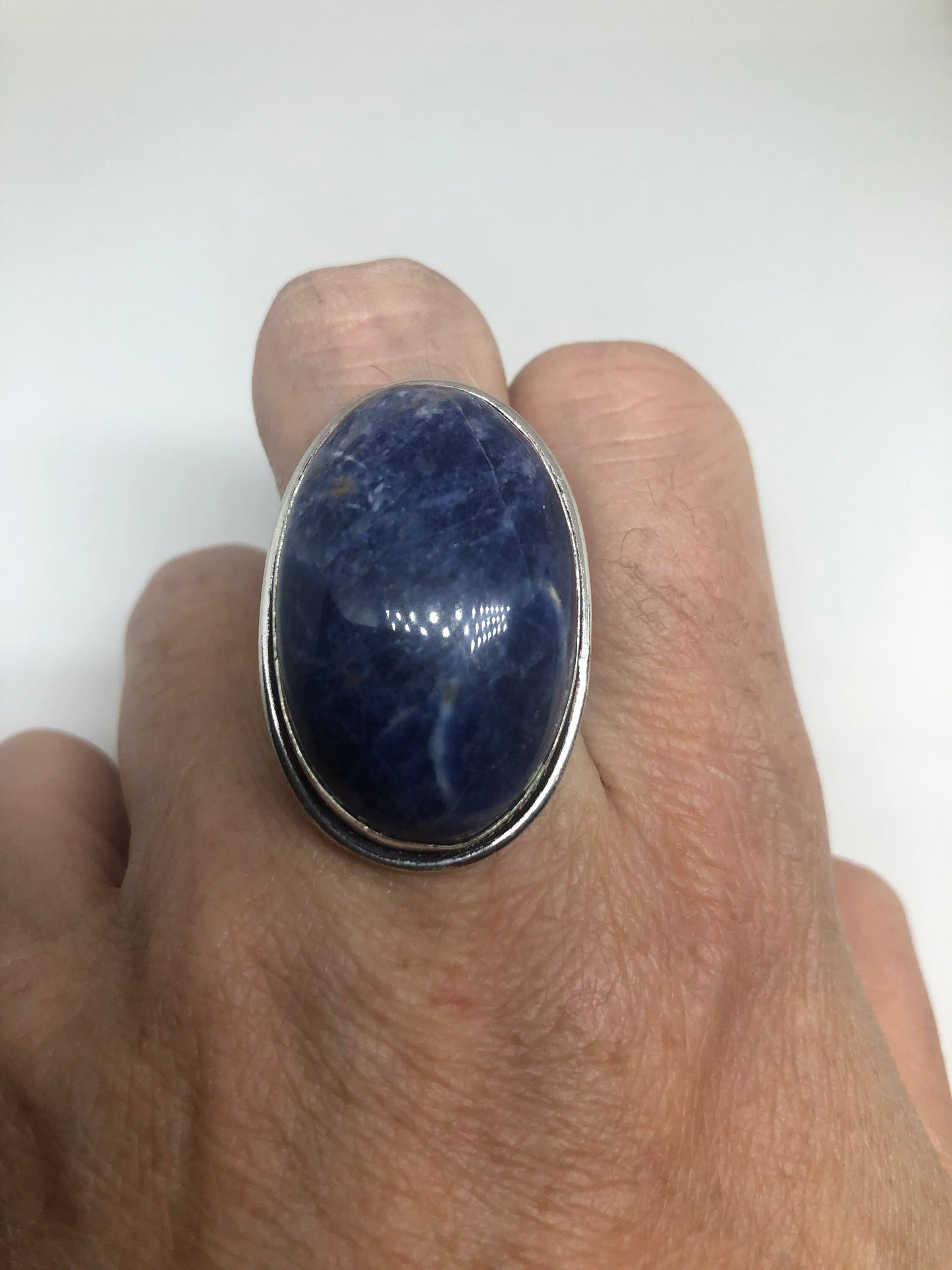 Vintage Blue Genuine Lapis Lazuli Ring Size 9