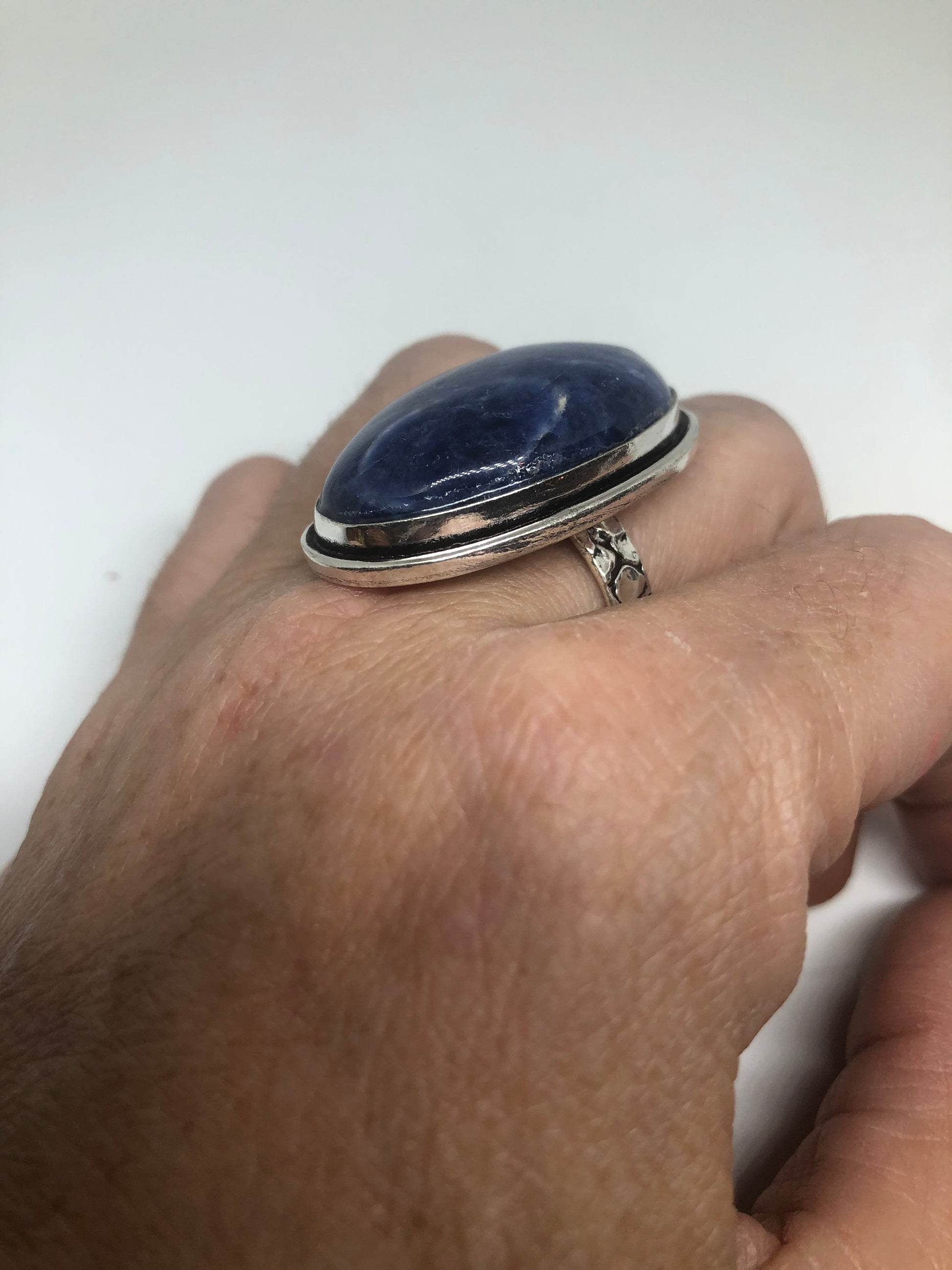 Vintage Blue Genuine Lapis Lazuli Ring Size 9