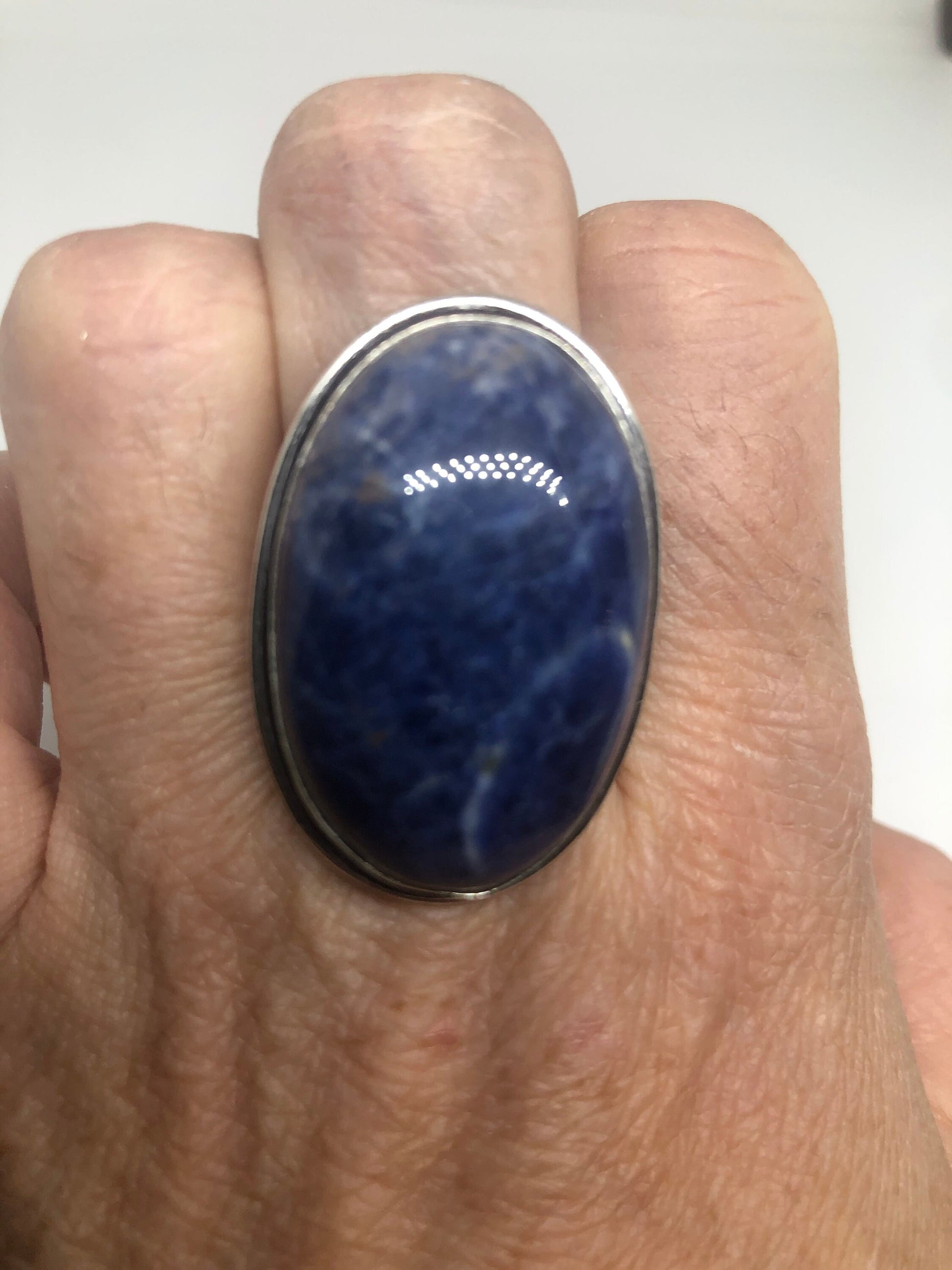 Vintage Blue Genuine Lapis Lazuli Ring Size 9