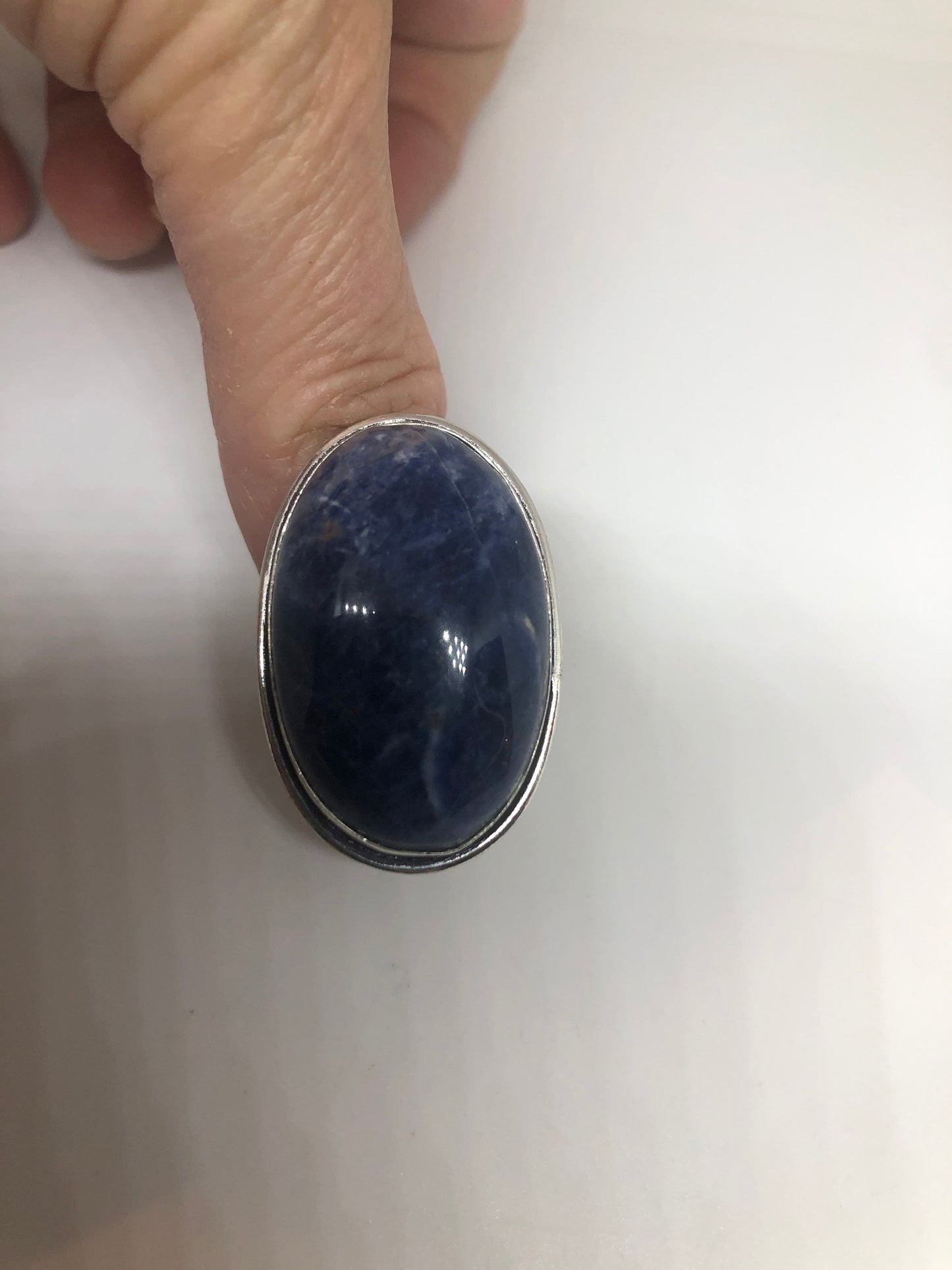 Vintage Blue Genuine Lapis Lazuli Ring Size 9