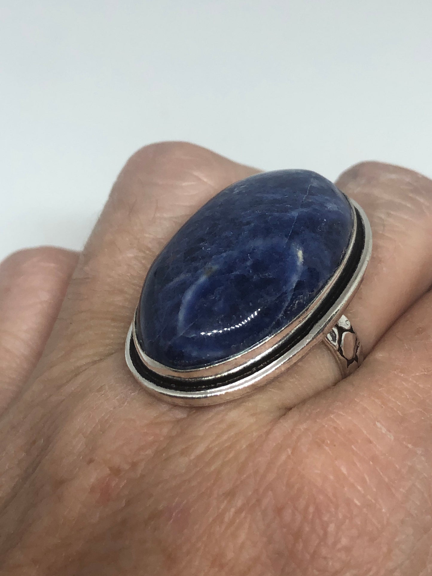 Vintage Blue Genuine Lapis Lazuli Ring Size 9