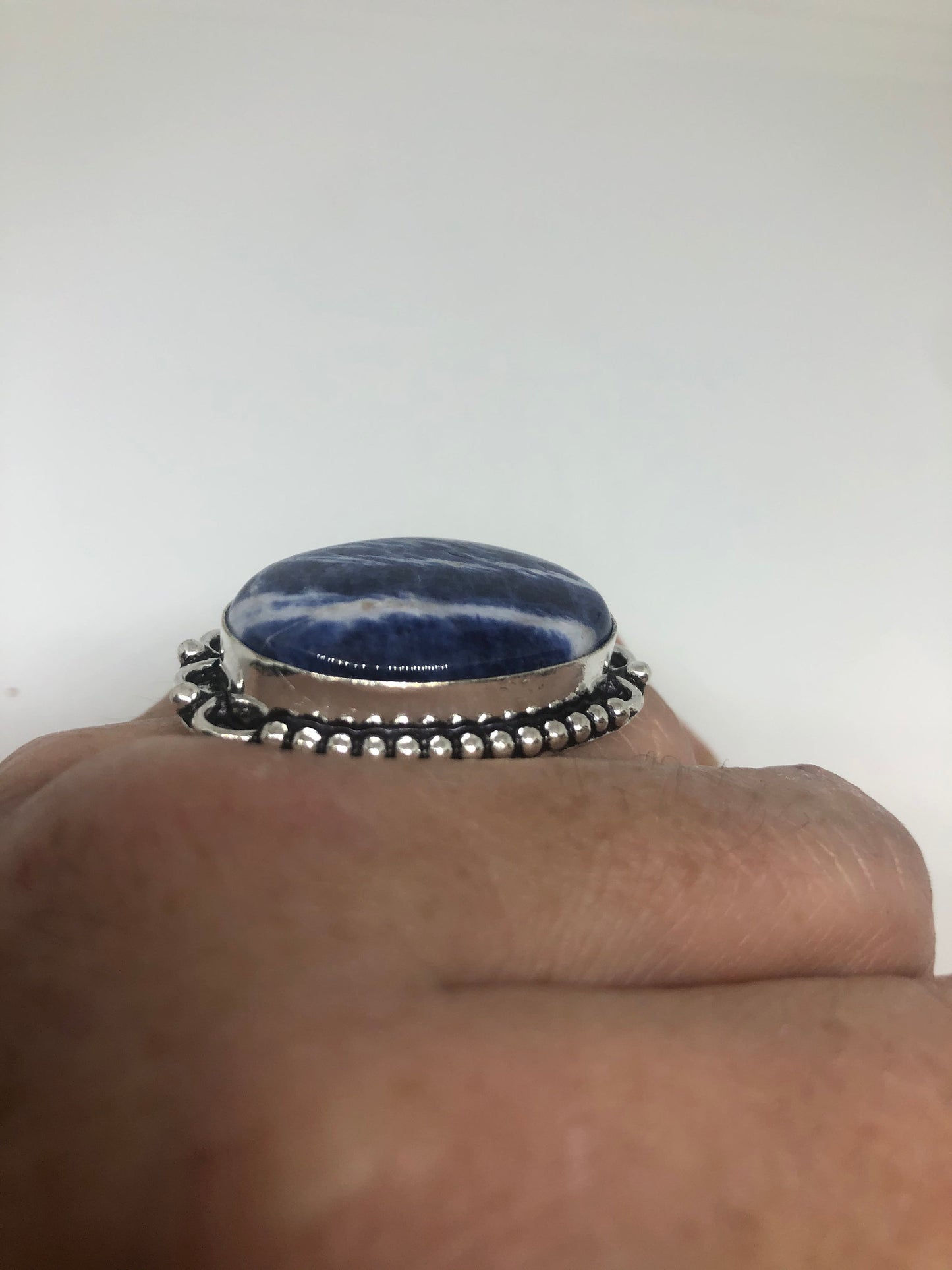 Vintage Blue Genuine Lapis Lazuli Ring Size 8