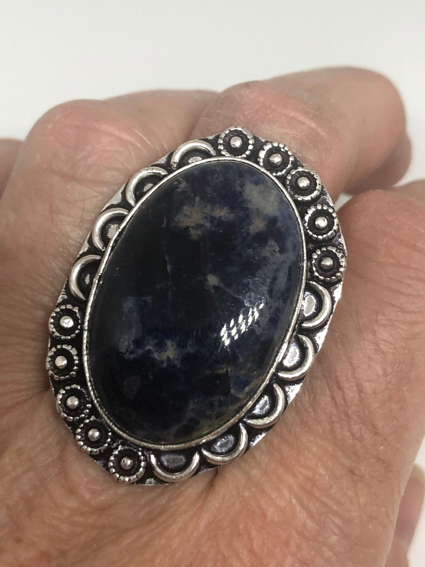 Vintage Blue Genuine Lapis Lazuli Ring Size 5.5