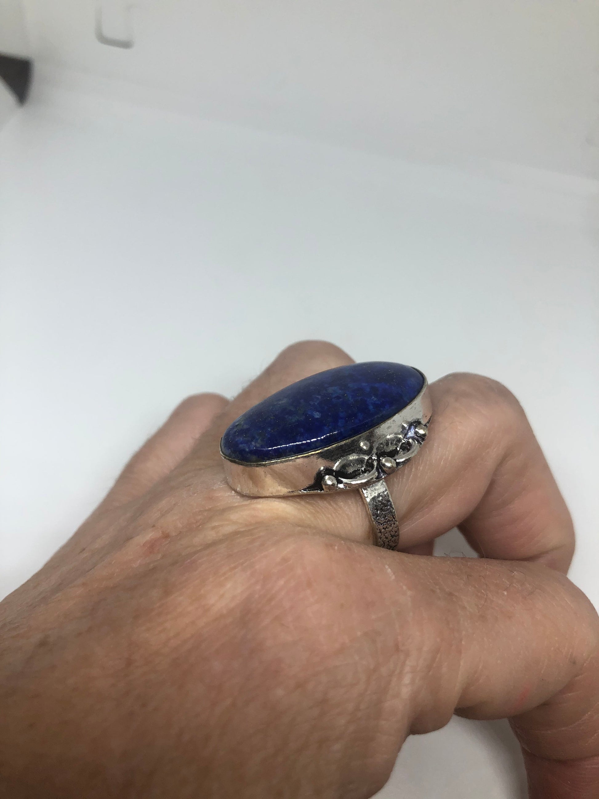 Vintage Blue Genuine Lapis Lazuli Ring Size 8