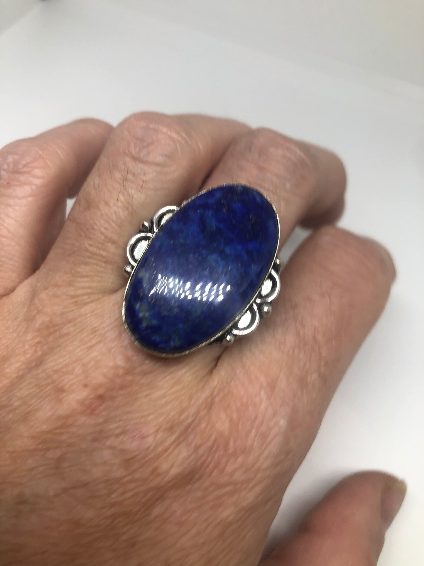 Vintage Blue Genuine Lapis Lazuli Ring Size 8