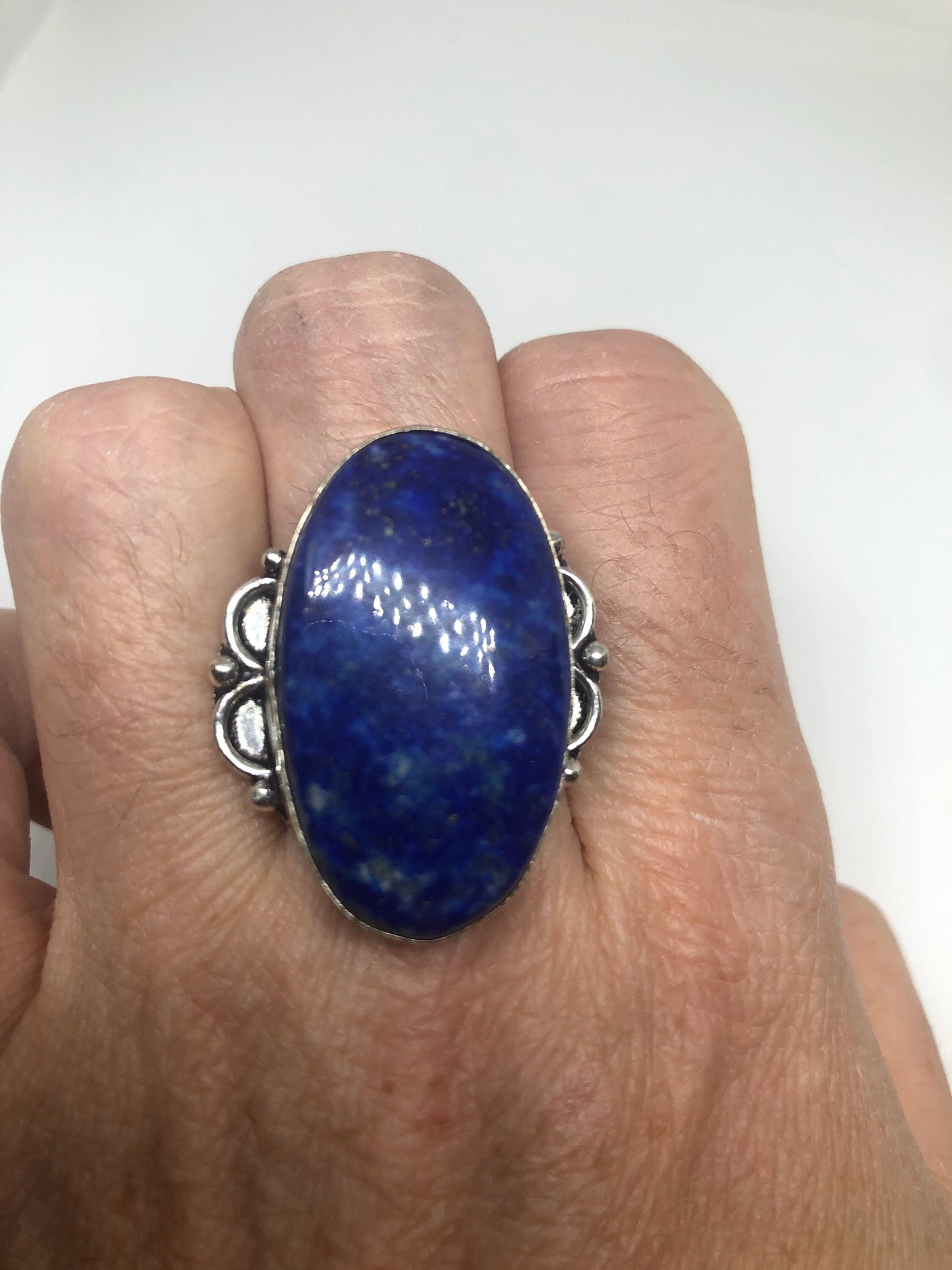 Vintage Blue Genuine Lapis Lazuli Ring Size 8