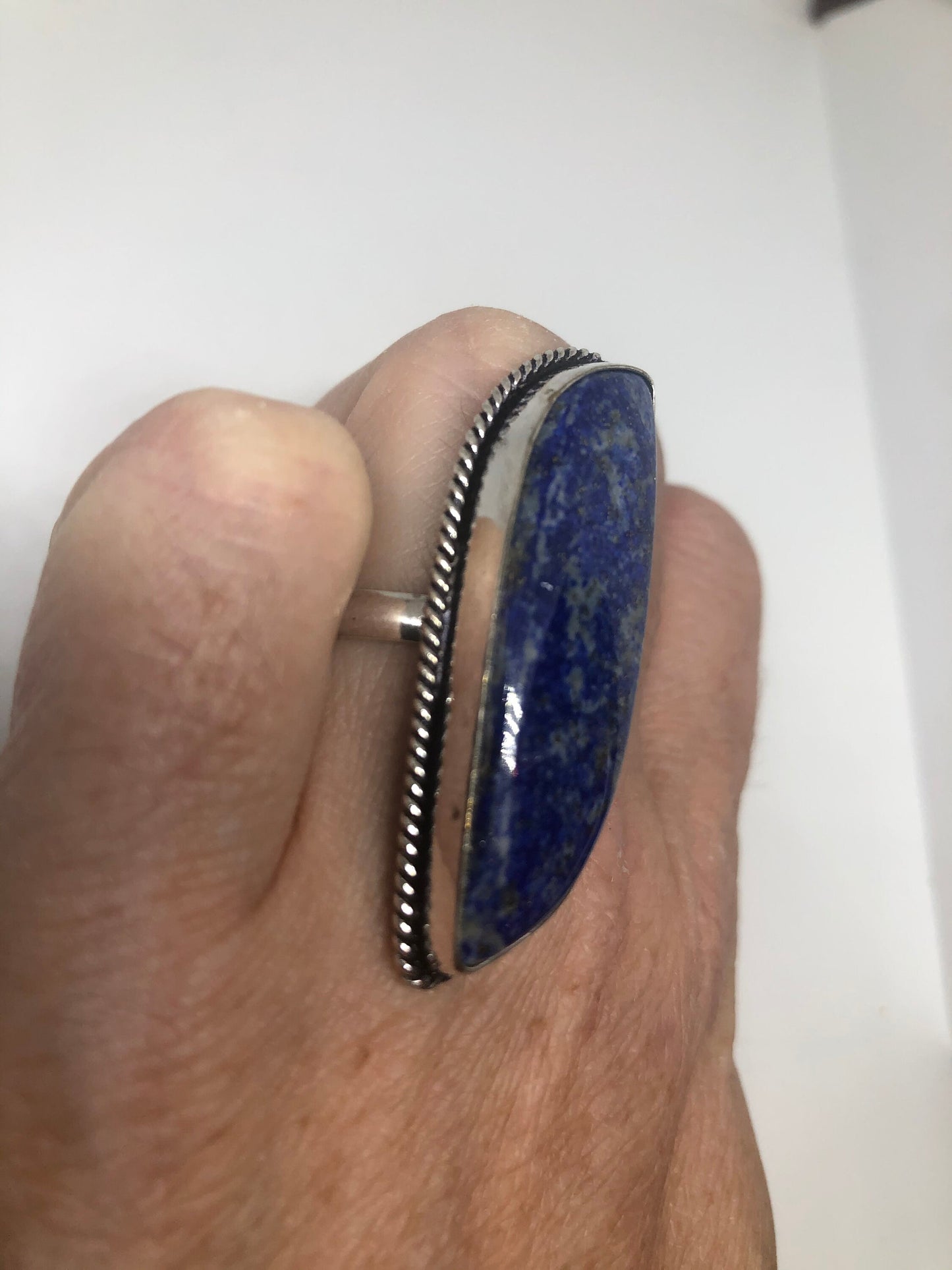 Vintage Blue Genuine Lapis Lazuli Ring Size 7