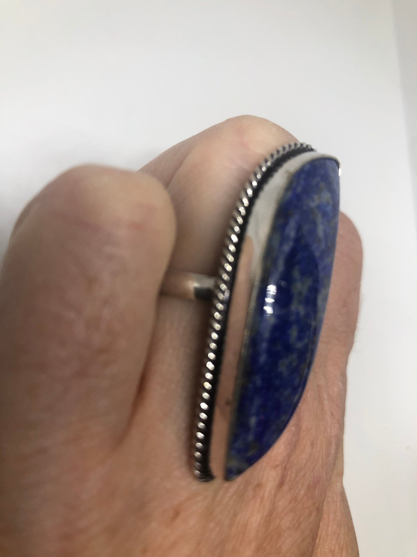 Vintage Blue Genuine Lapis Lazuli Ring Size 7