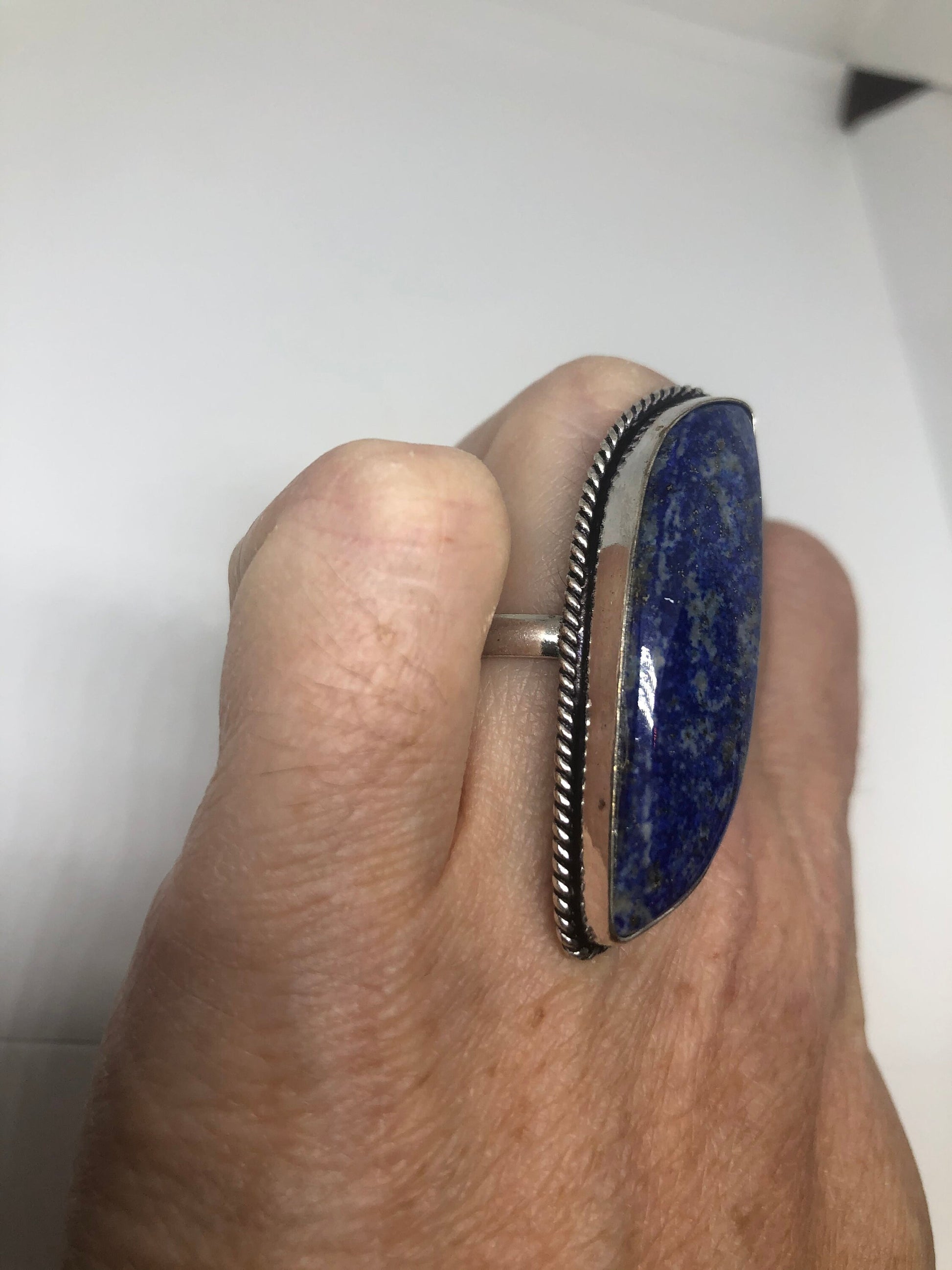 Vintage Blue Genuine Lapis Lazuli Ring Size 7