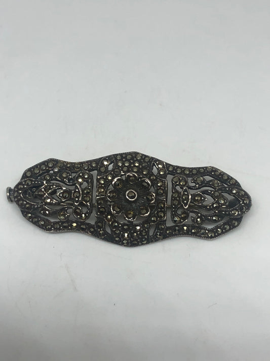 Vintage Pin, Marcasite set in 925 Sterling Silver Brooch
