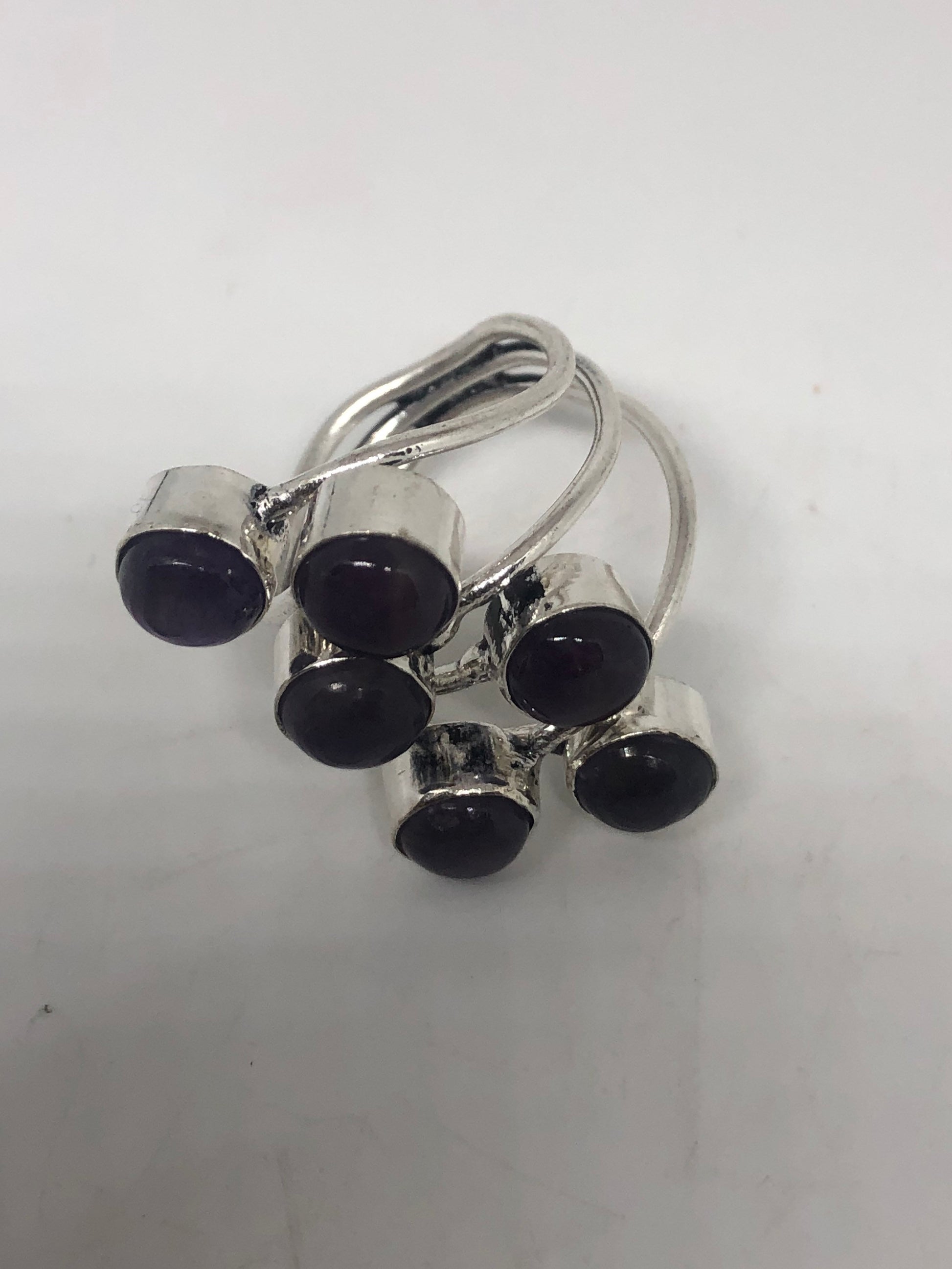 Vintage Purple Amethyst Cocktail Ring Adjustable Statement