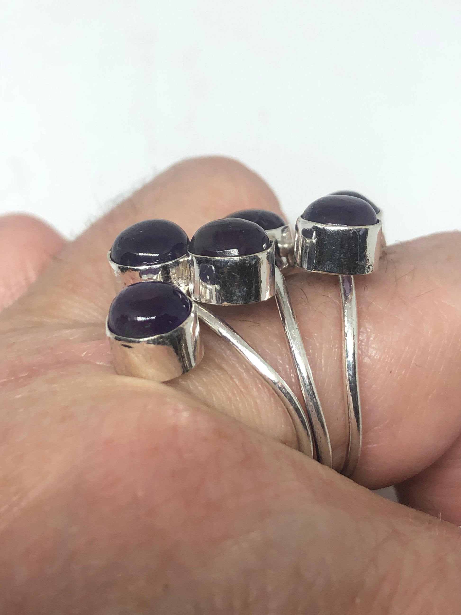 Vintage Purple Amethyst Cocktail Ring Adjustable Statement