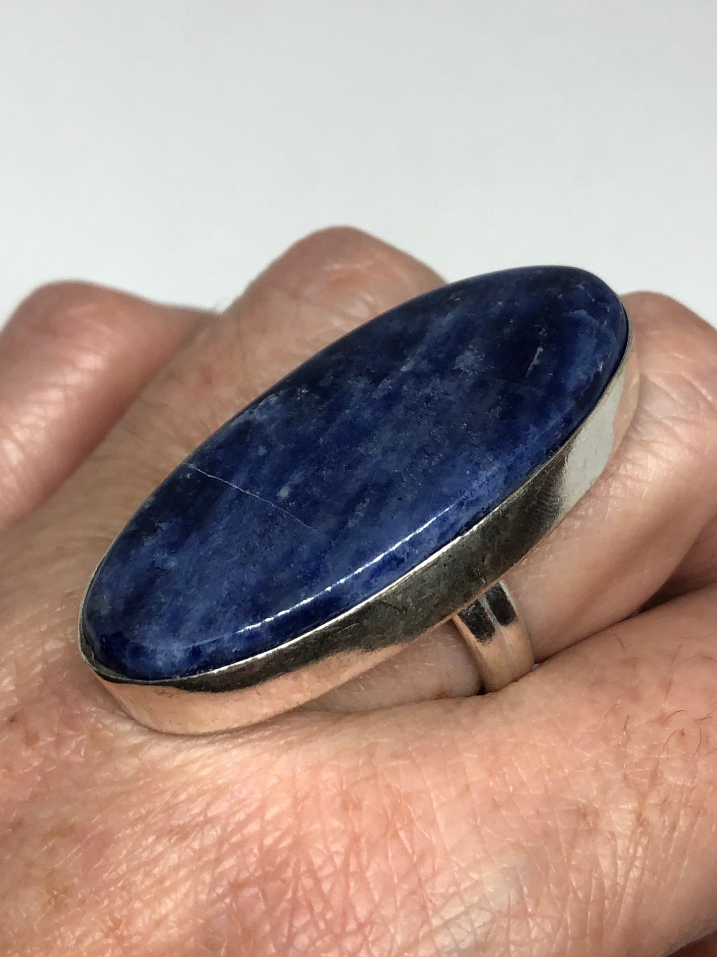 Vintage Blue Genuine Lapis Lazuli Cocktail Ring