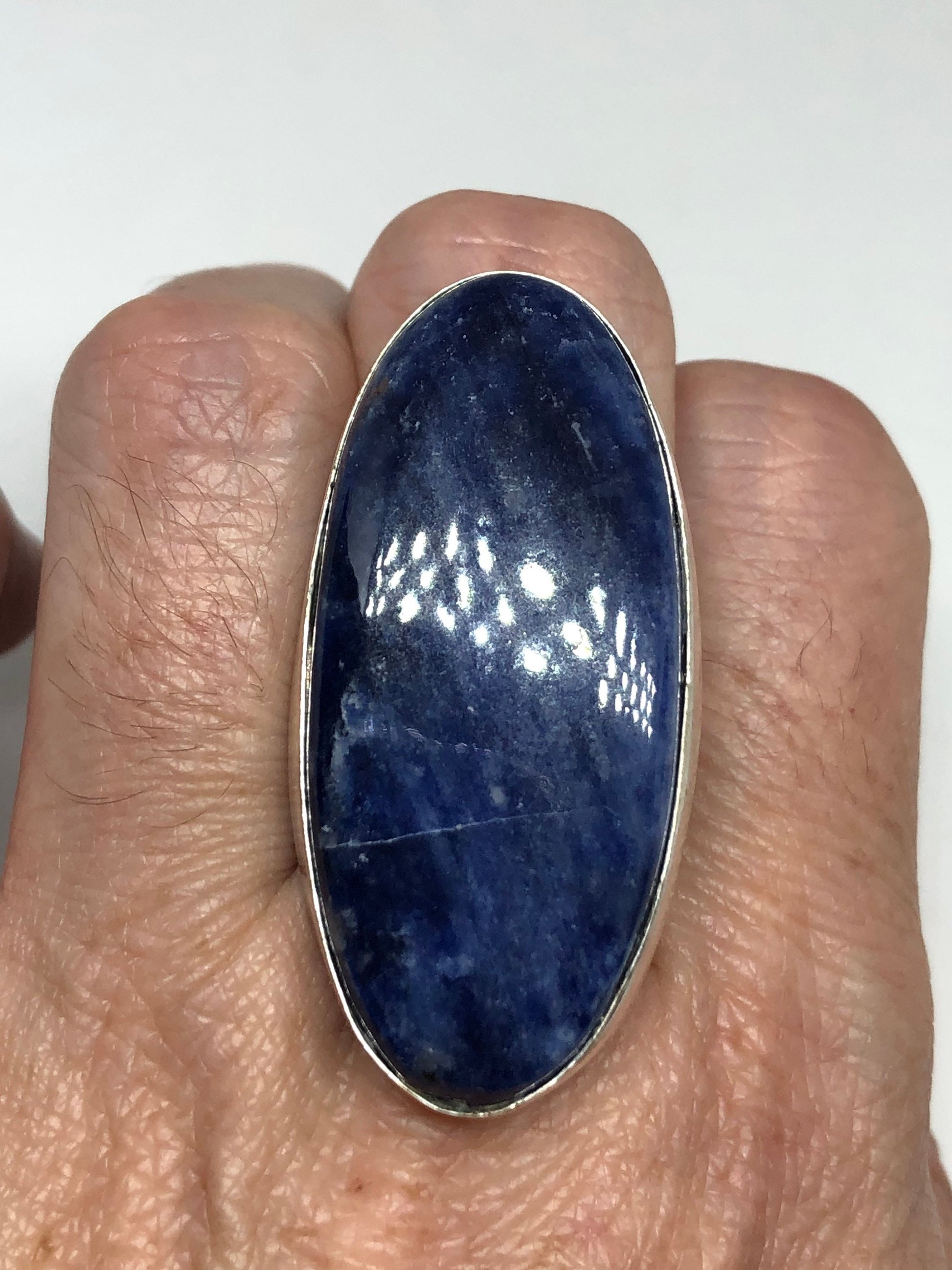 Vintage Blue Genuine Lapis Lazuli Cocktail Ring