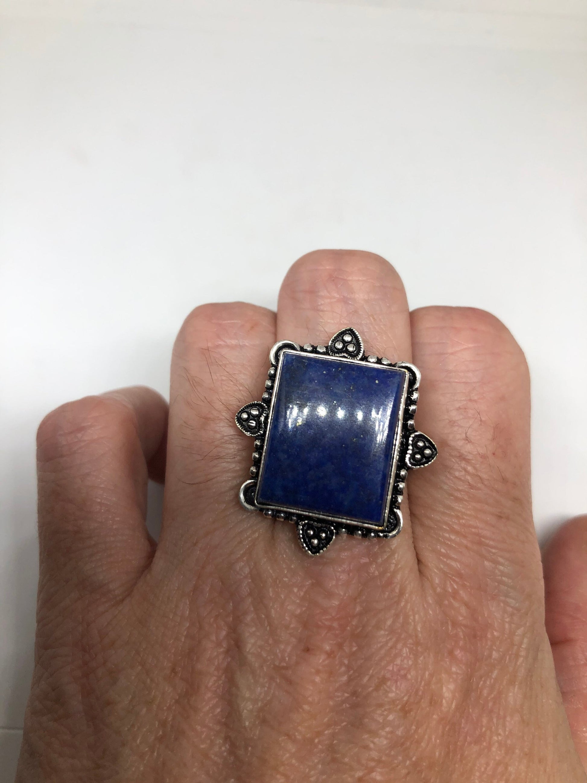 Vintage Blue Genuine Lapis Lazuli Cocktail Ring
