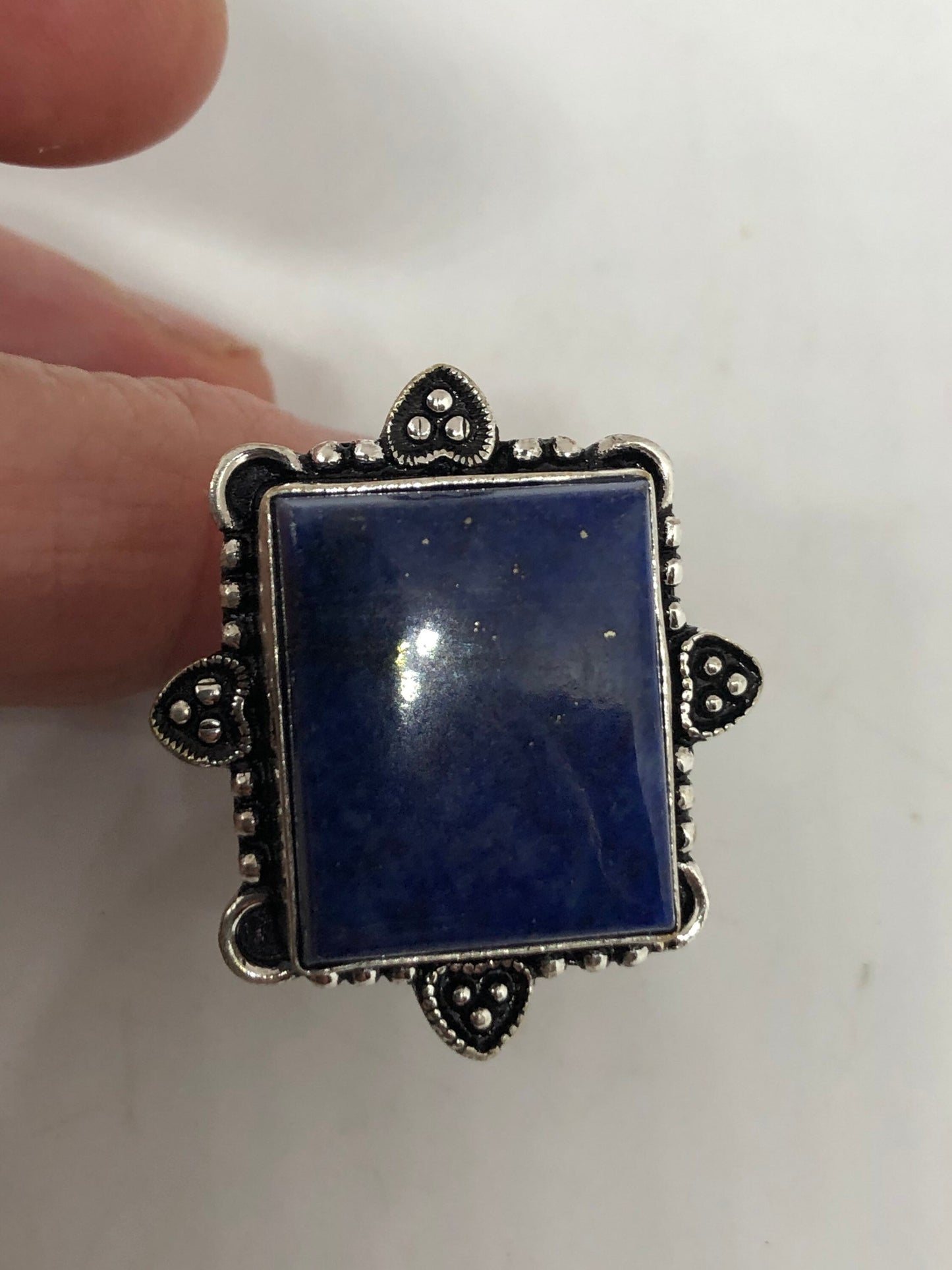 Vintage Blue Genuine Lapis Lazuli Cocktail Ring