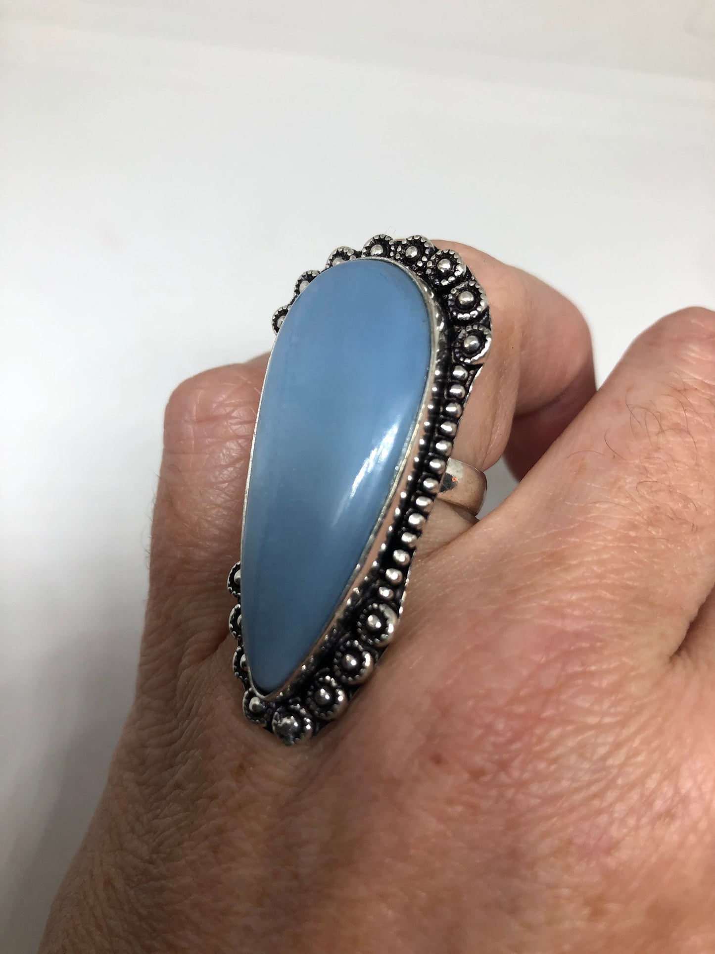 Vintage Blue Onyx Ring Cocktail Size 6