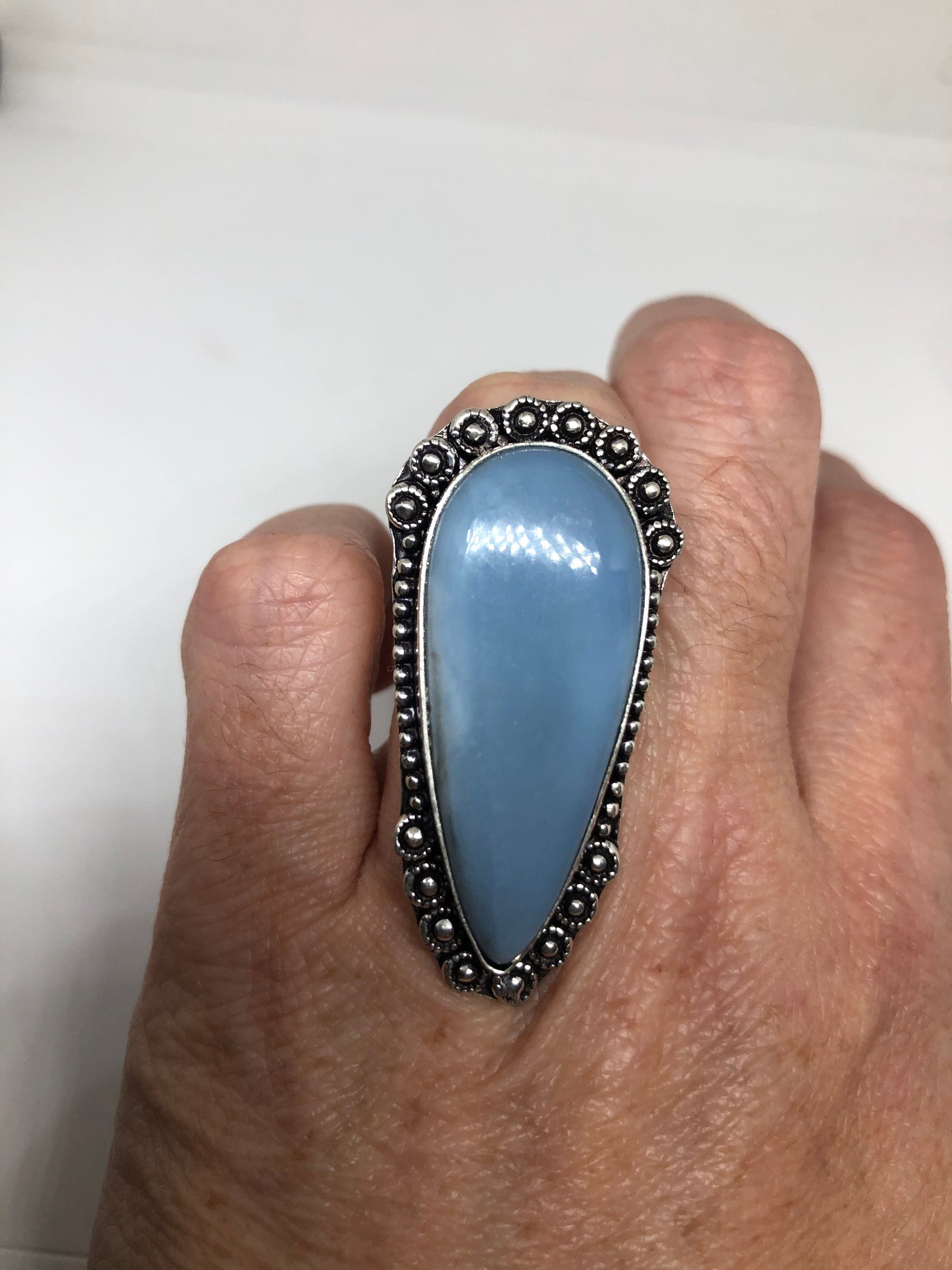 Vintage Blue Onyx Ring Cocktail Size 6