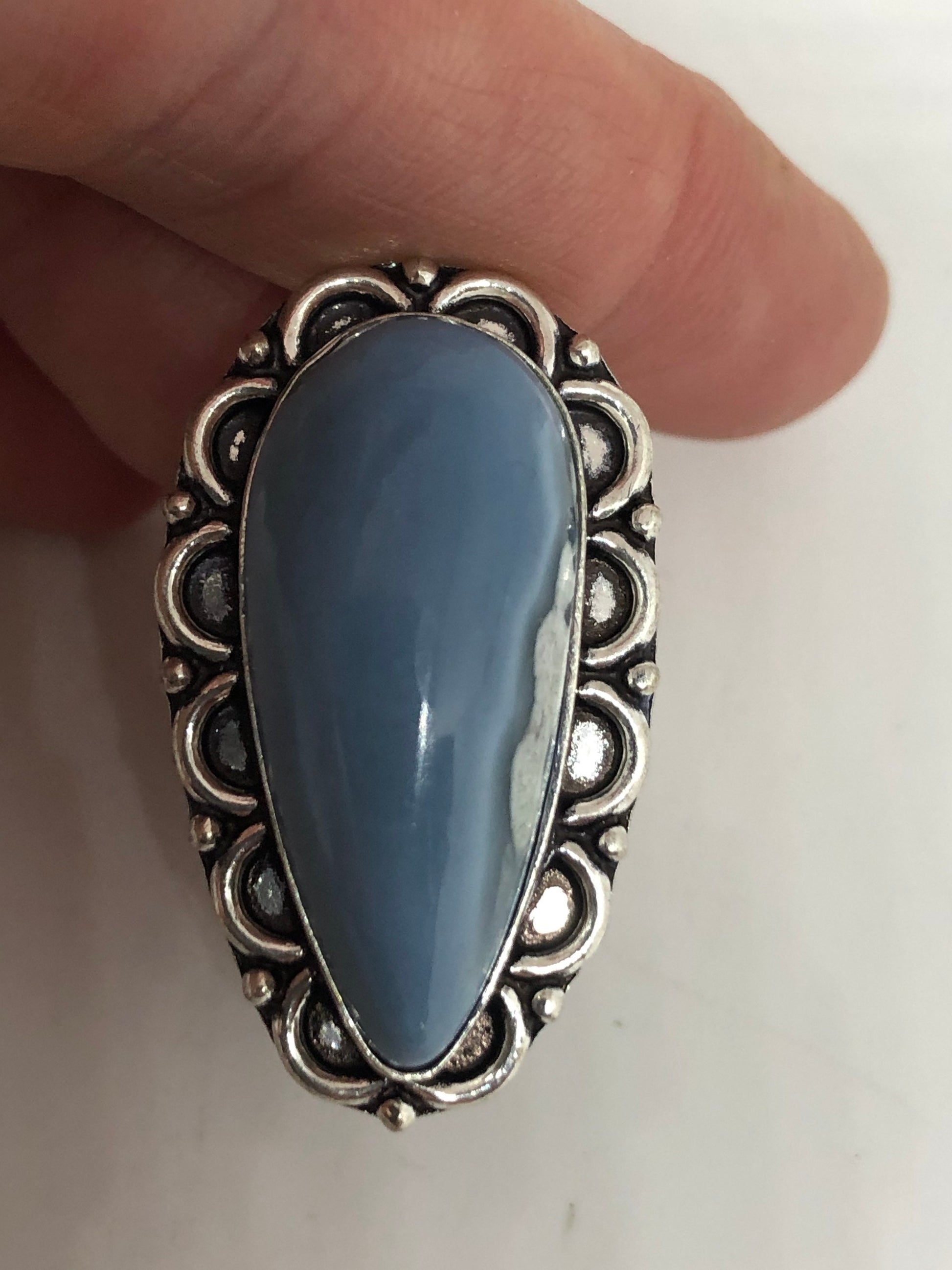Vintage Blue Onyx Ring Cocktail Size 8.5