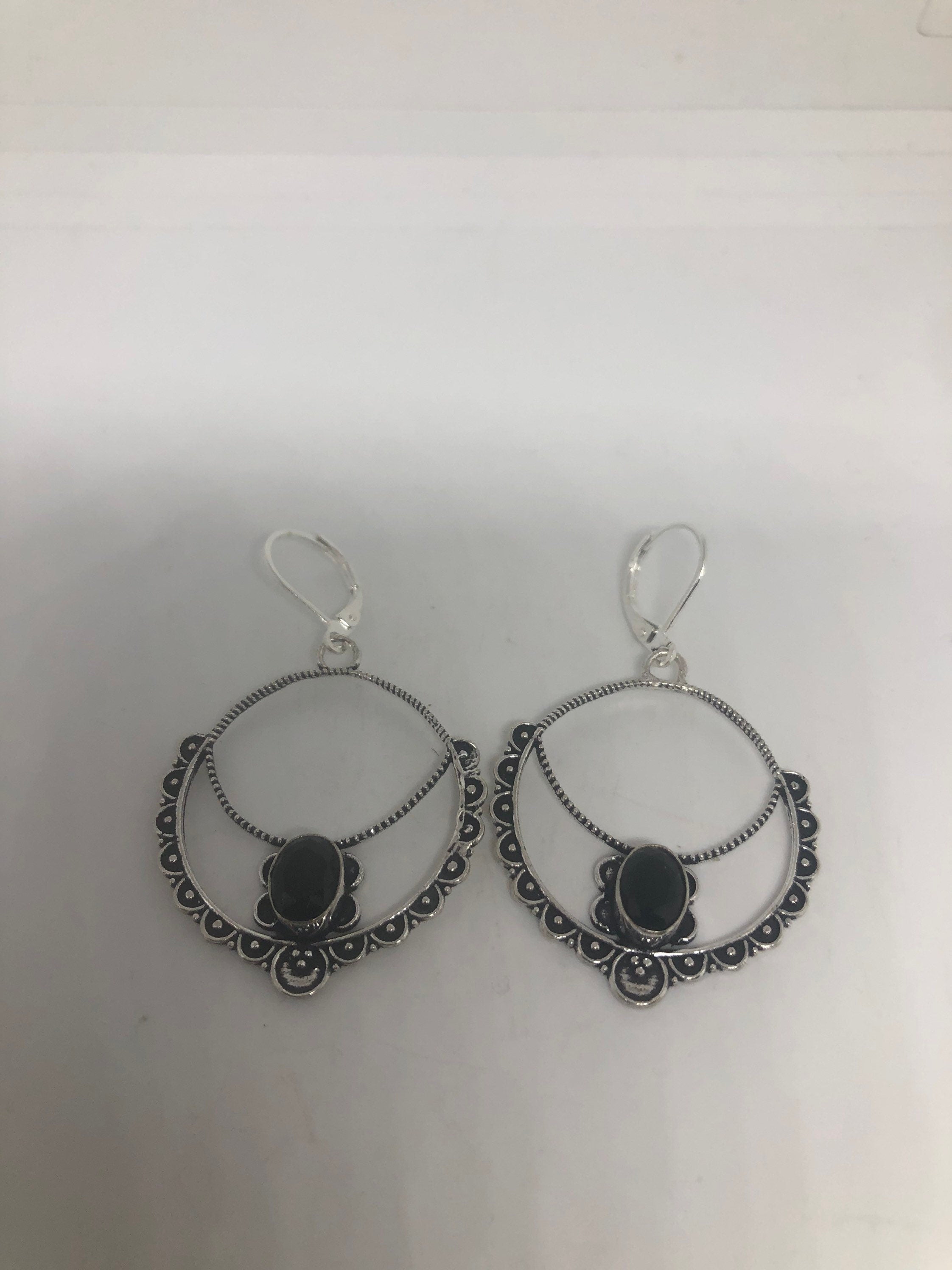 Classic Black Onyx Earrings shop in Sterling Silver Settings