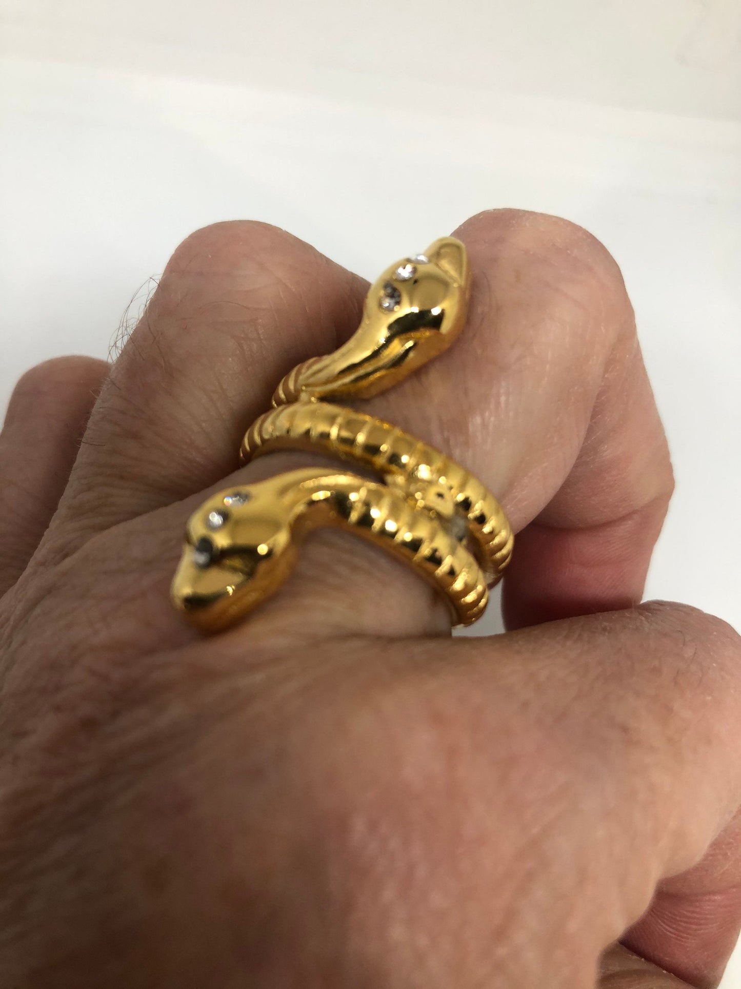 Vintage Gothic Golden Stainless Steel Snake Ring