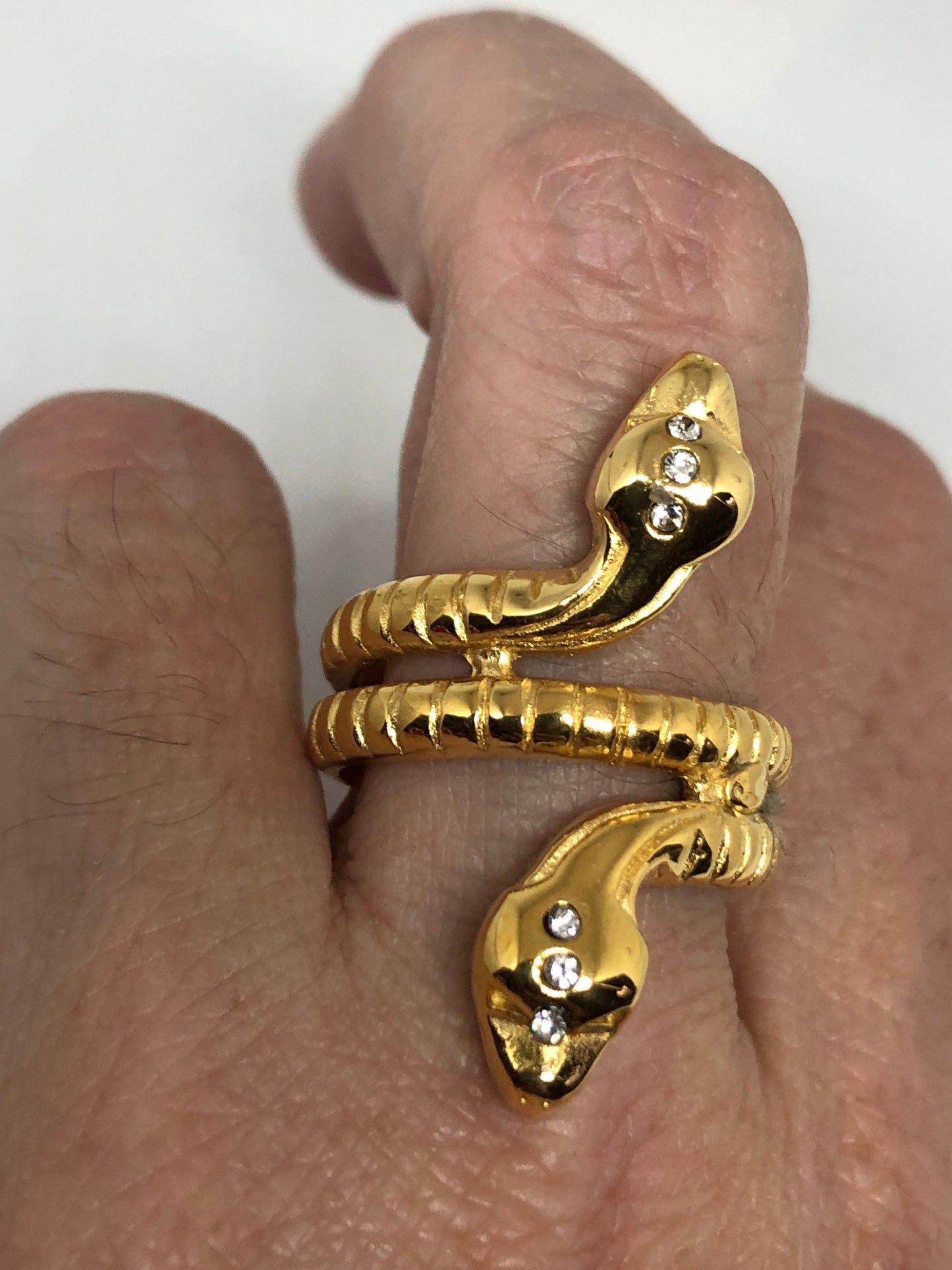 Vintage Gothic Golden Stainless Steel Snake Ring