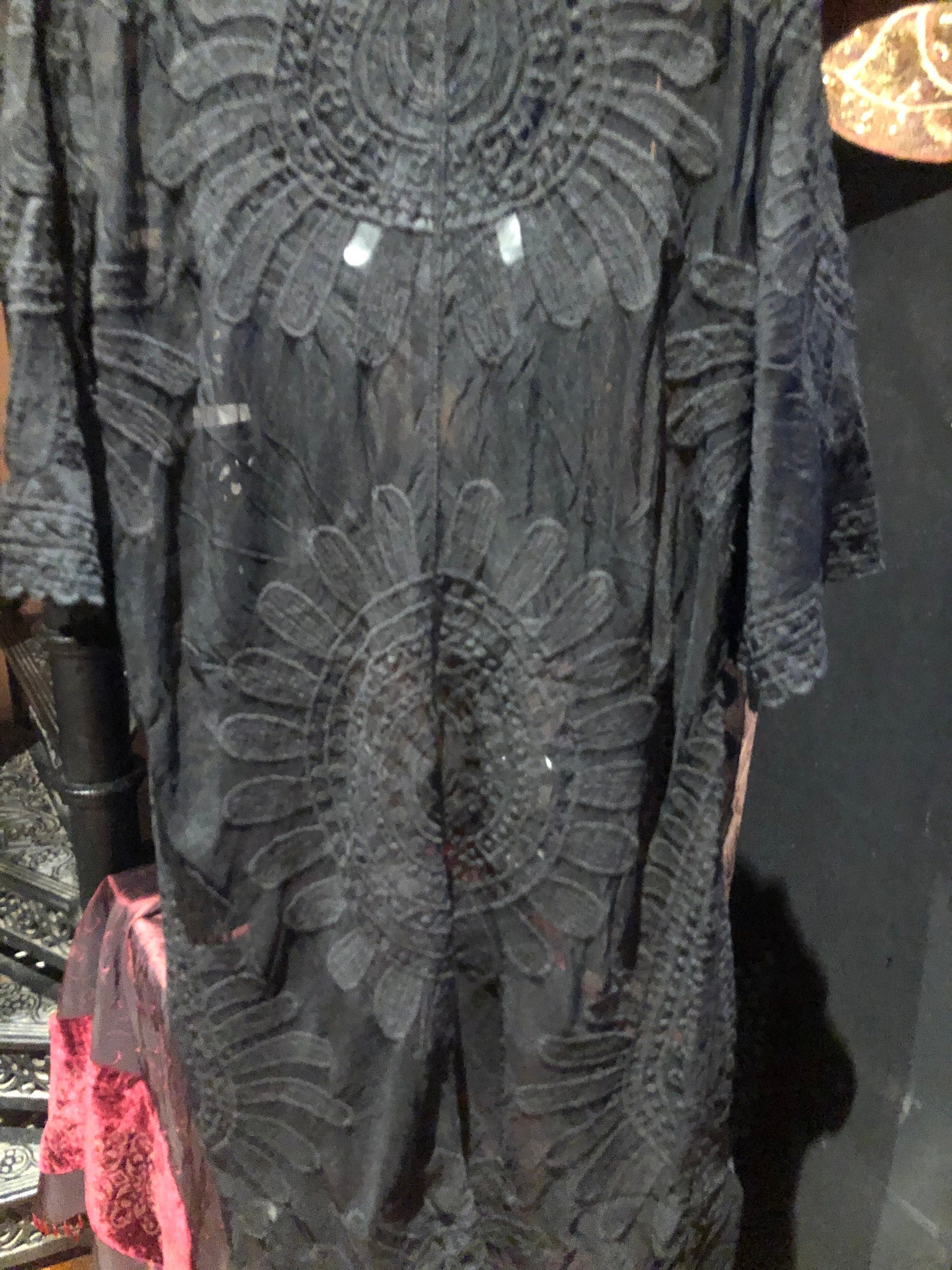 Lace Kimono Jacket Vintage Style Black Embroidered wrap