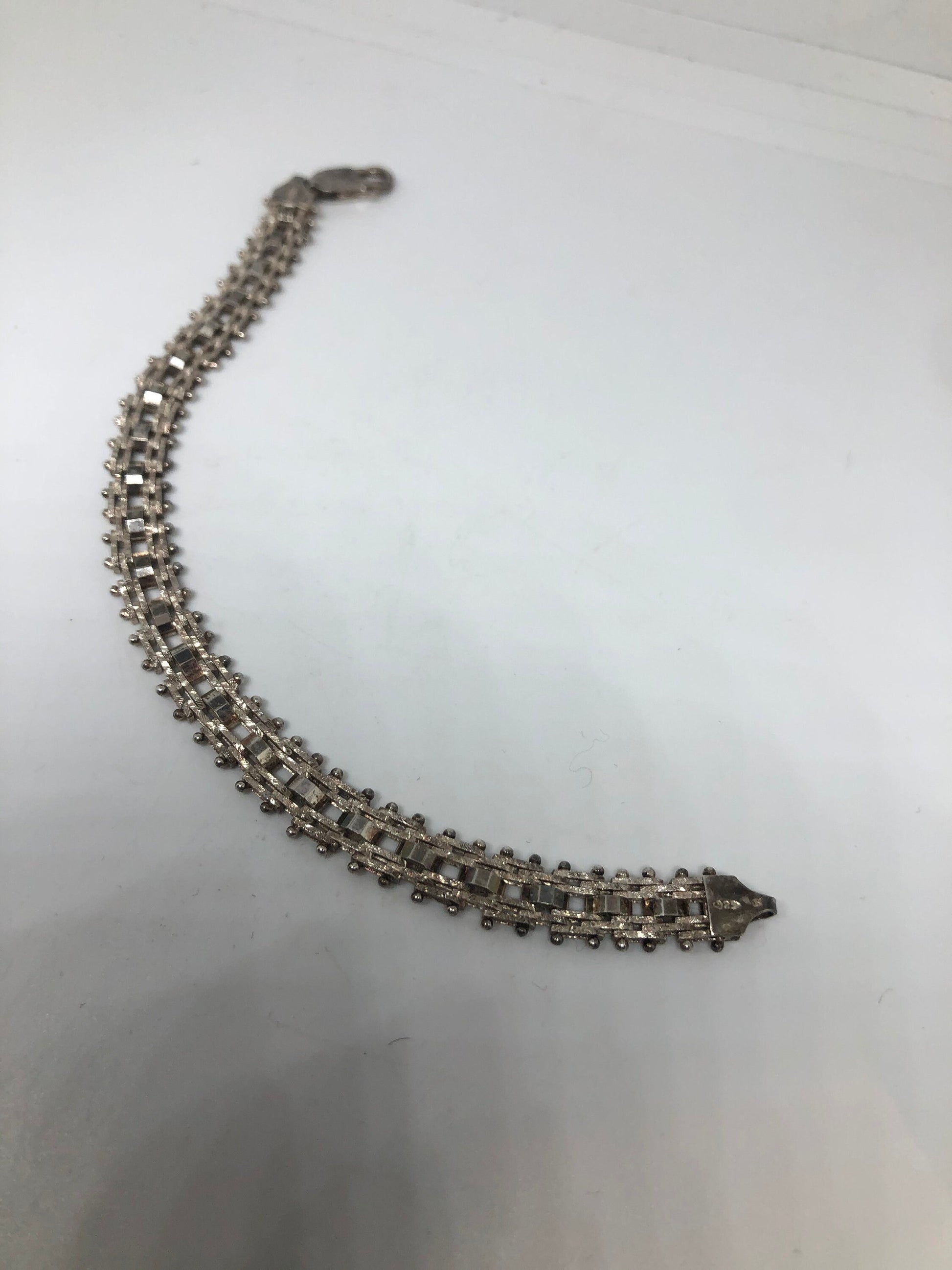 Vintage 925 Sterling Silver Link Charm Bracelet