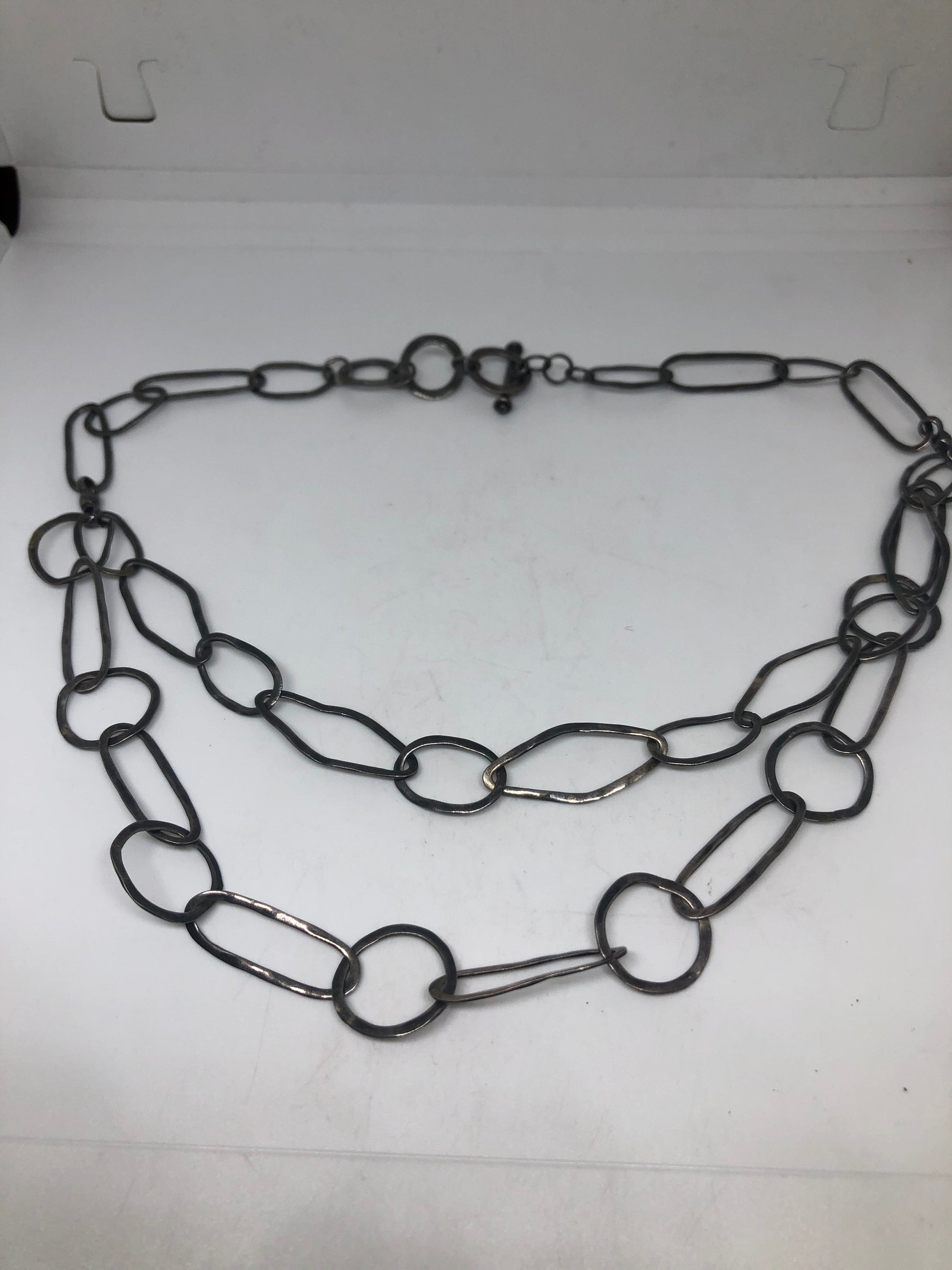 Vintage Black Chain 18 Inch 925 Sterling Silver Necklace