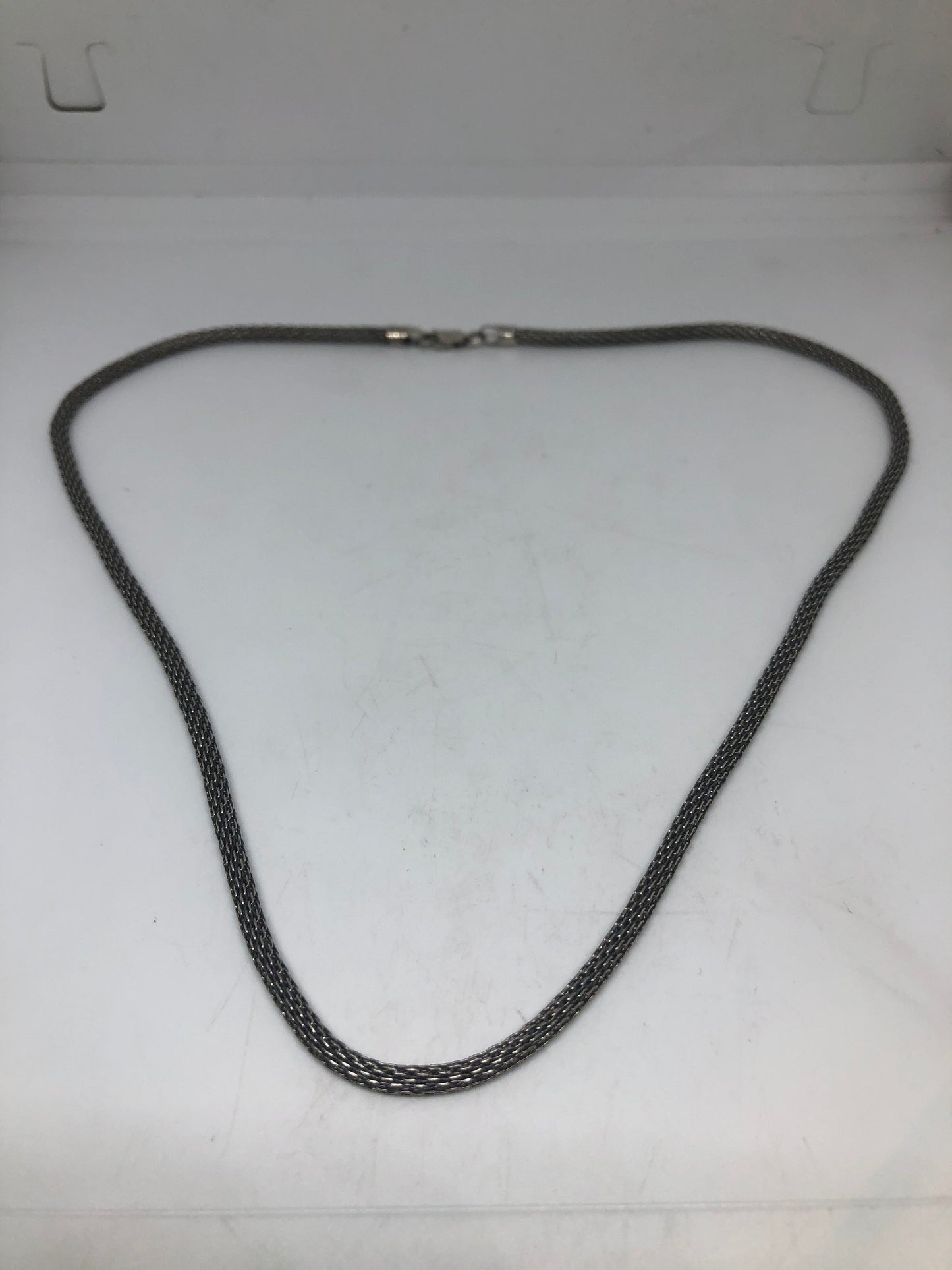 Vintage Black chain 18 inch 925 Sterling Silver necklace