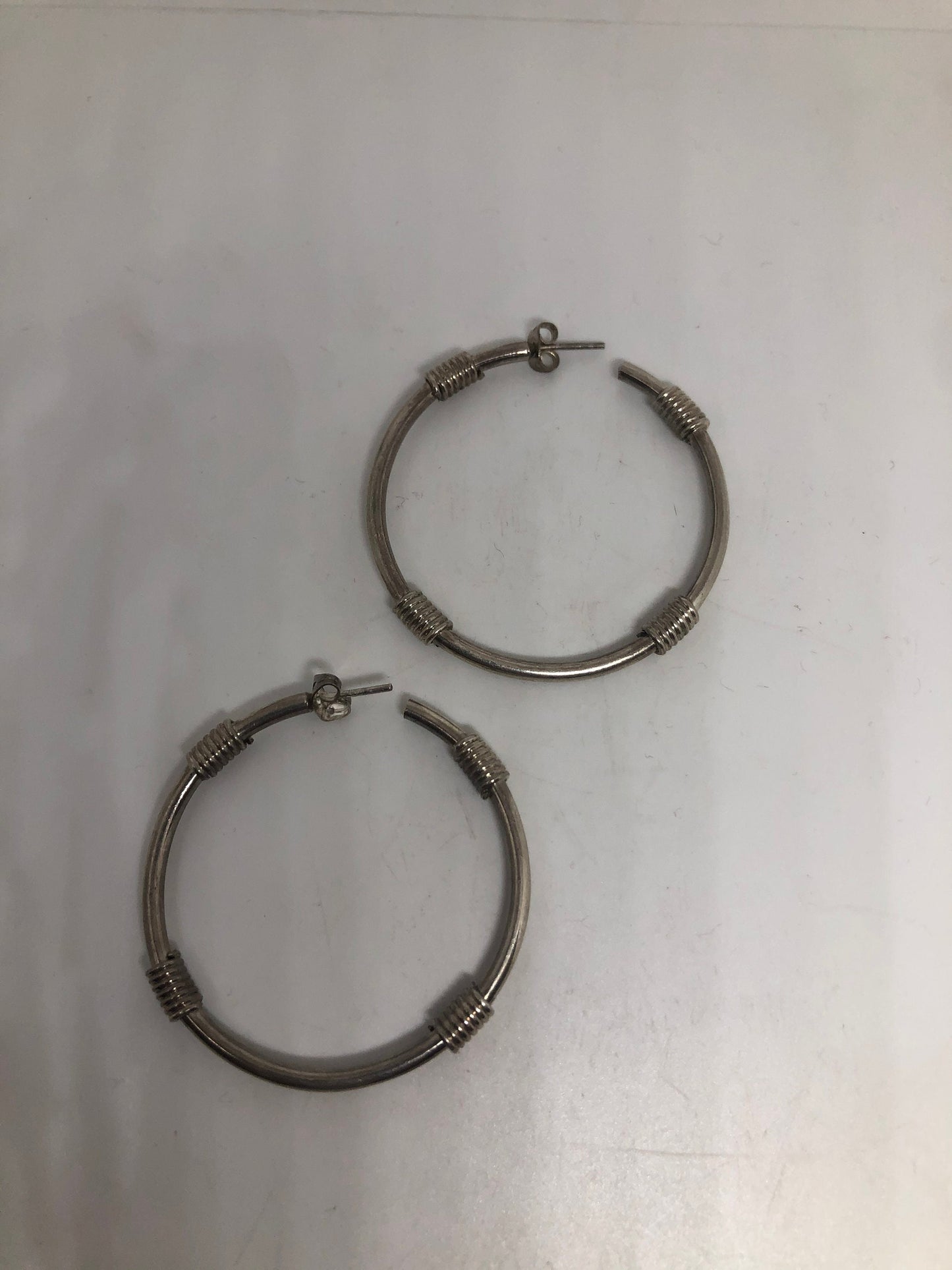 Vintage Sterling Silver Hoop Earrings