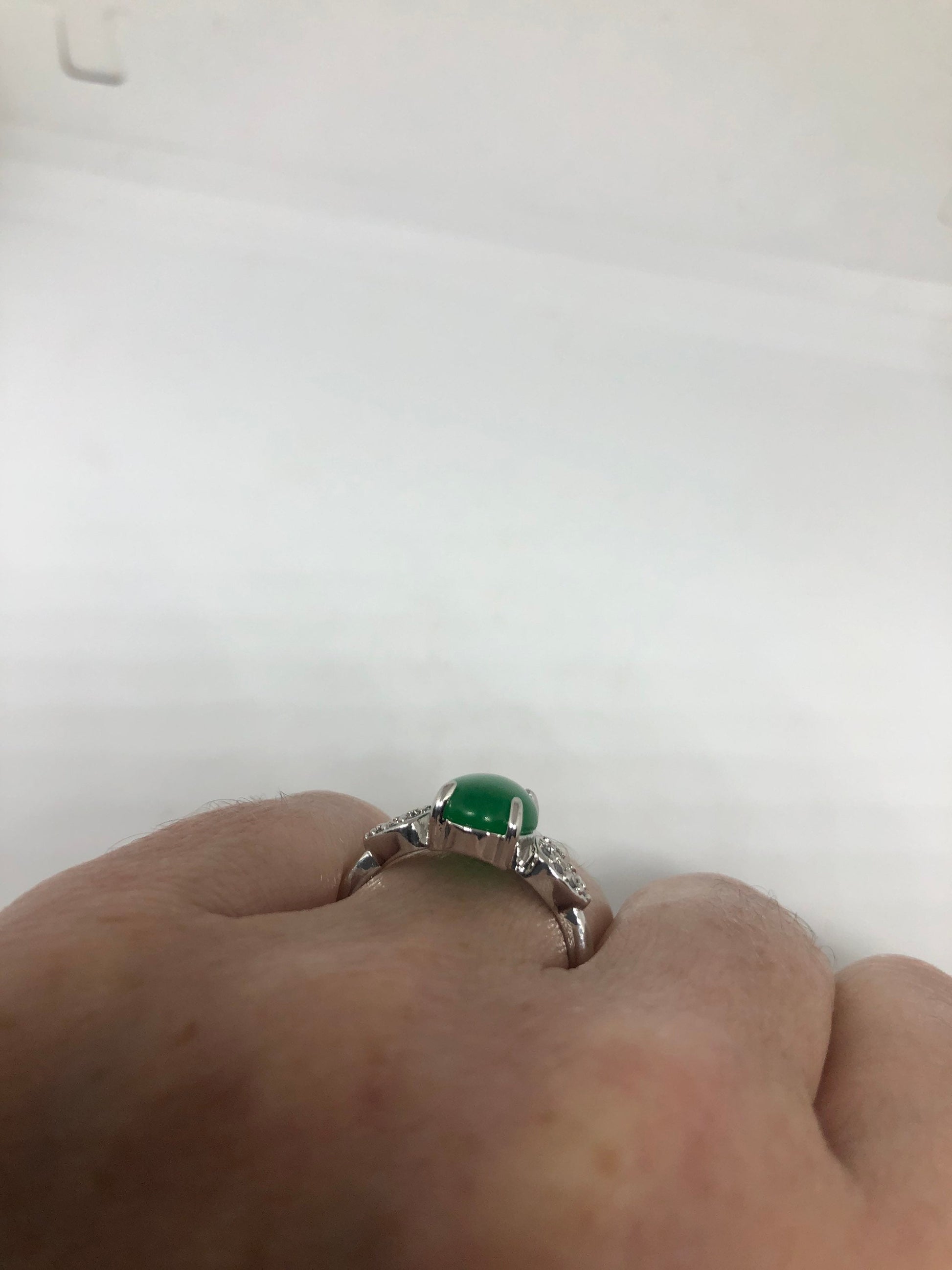 Vintage Lucky Green Nephrite Jade Ring