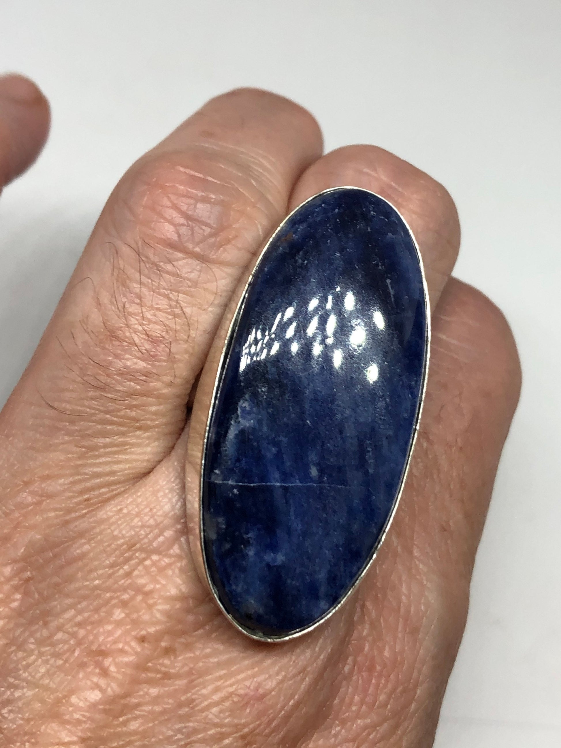 Vintage Blue Genuine Lapis Lazuli Cocktail Ring
